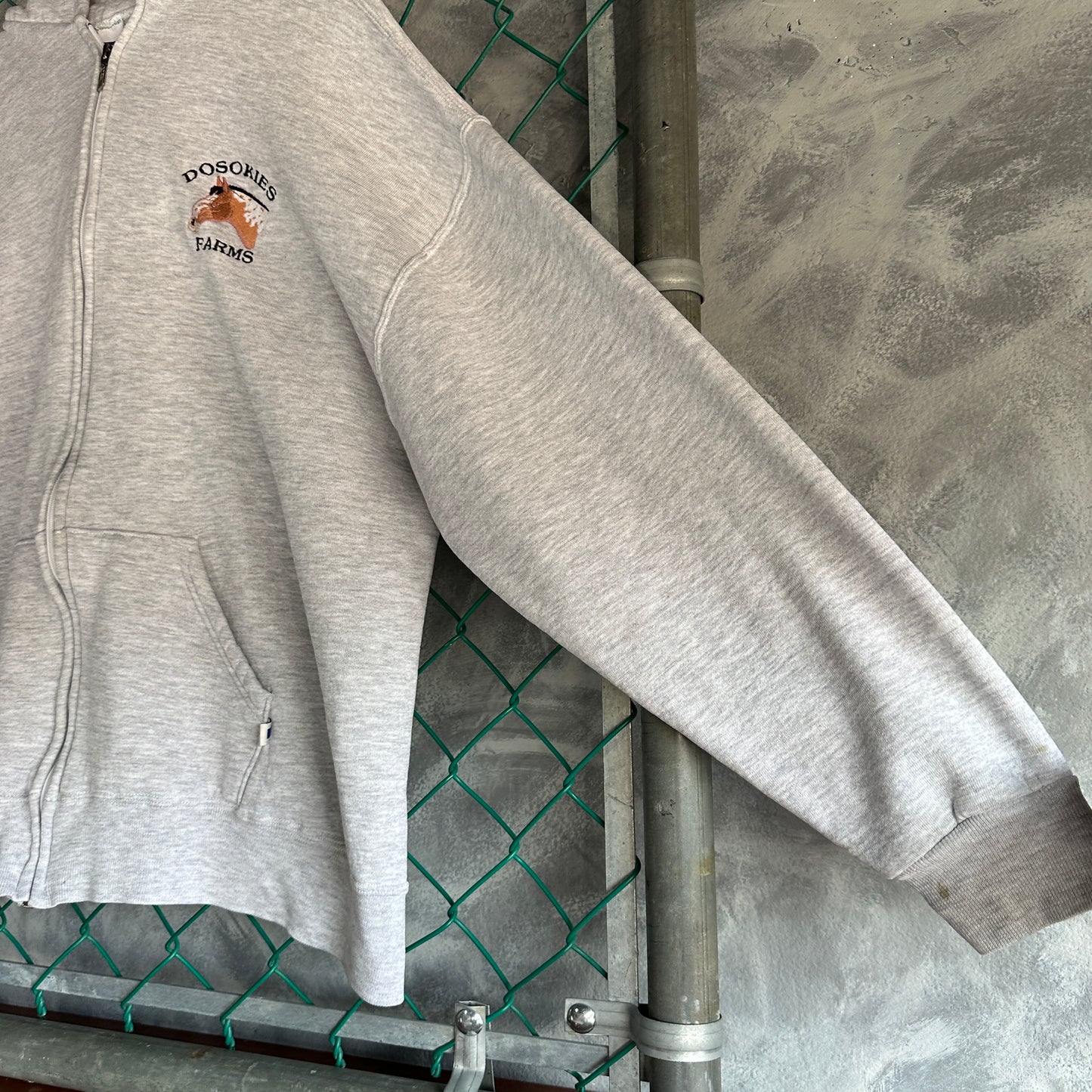 Suéter de zíper vintage RUSSELL De Hombre Talla 2XL queda a XL color Gris 90s Zip Up