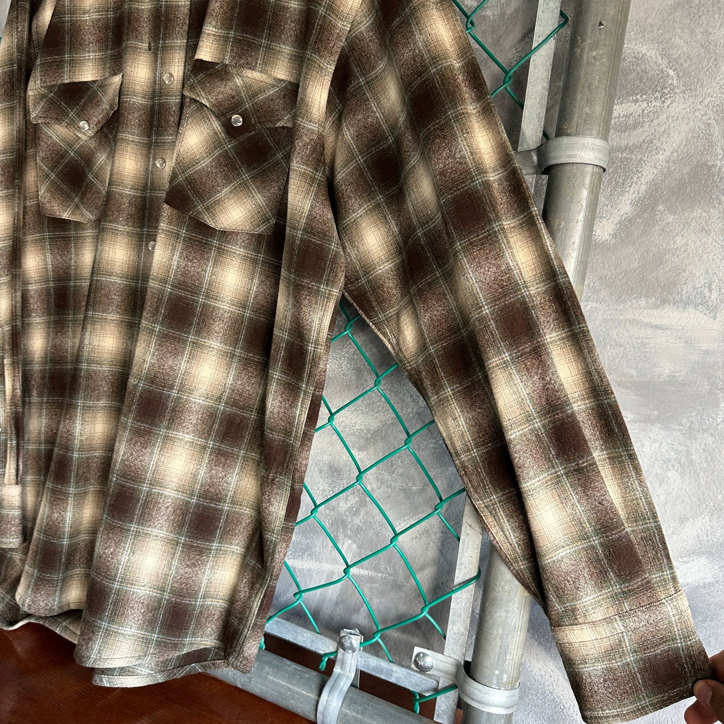 Franela Pendleton De Hombre Talla L Tall Color Cafe Verde Camisa De Botones de Lana OutDoor