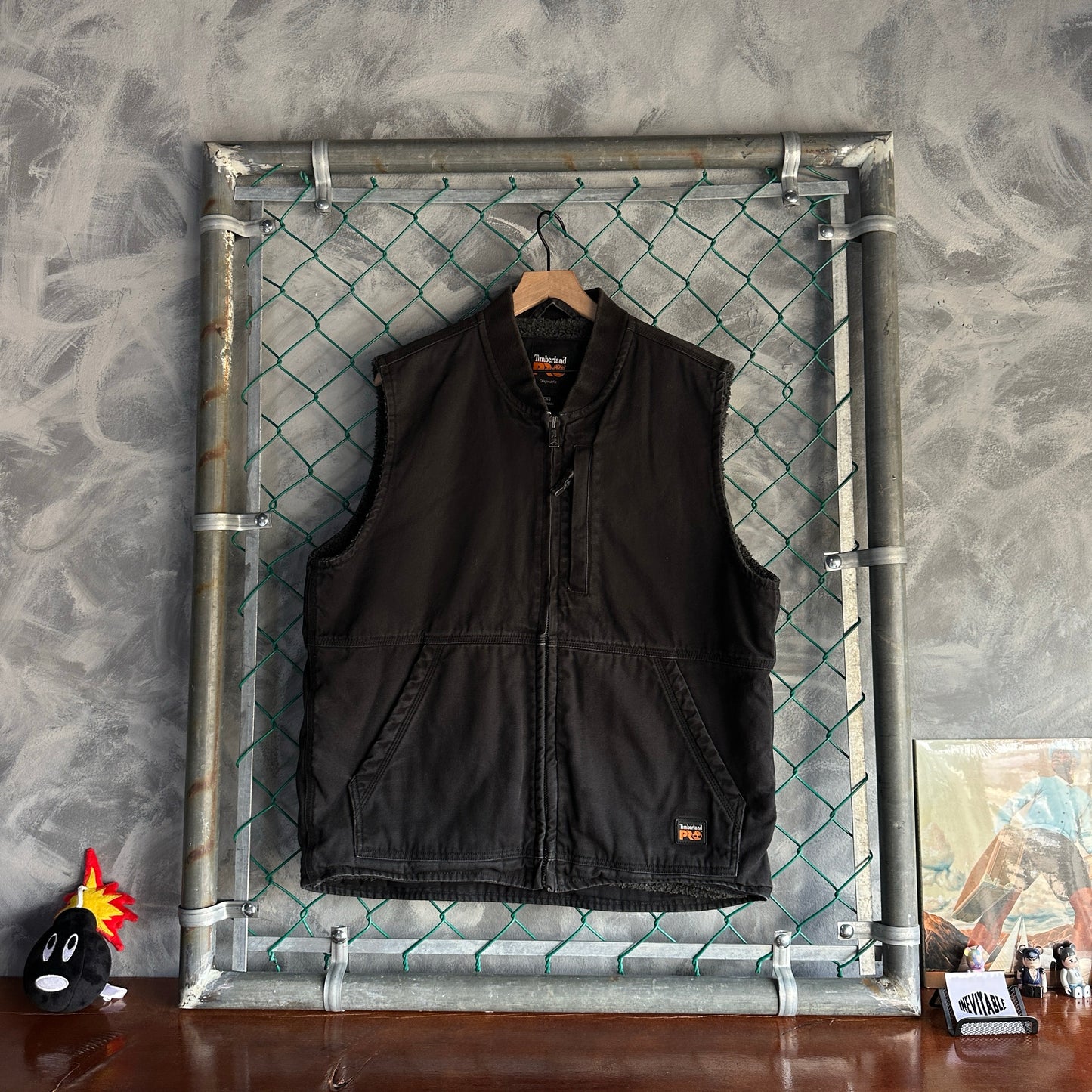 Chaleco Timberland De Hombre Talla L Color Negro Con Forro de Peluche Estilo Carhartt de Trabajo