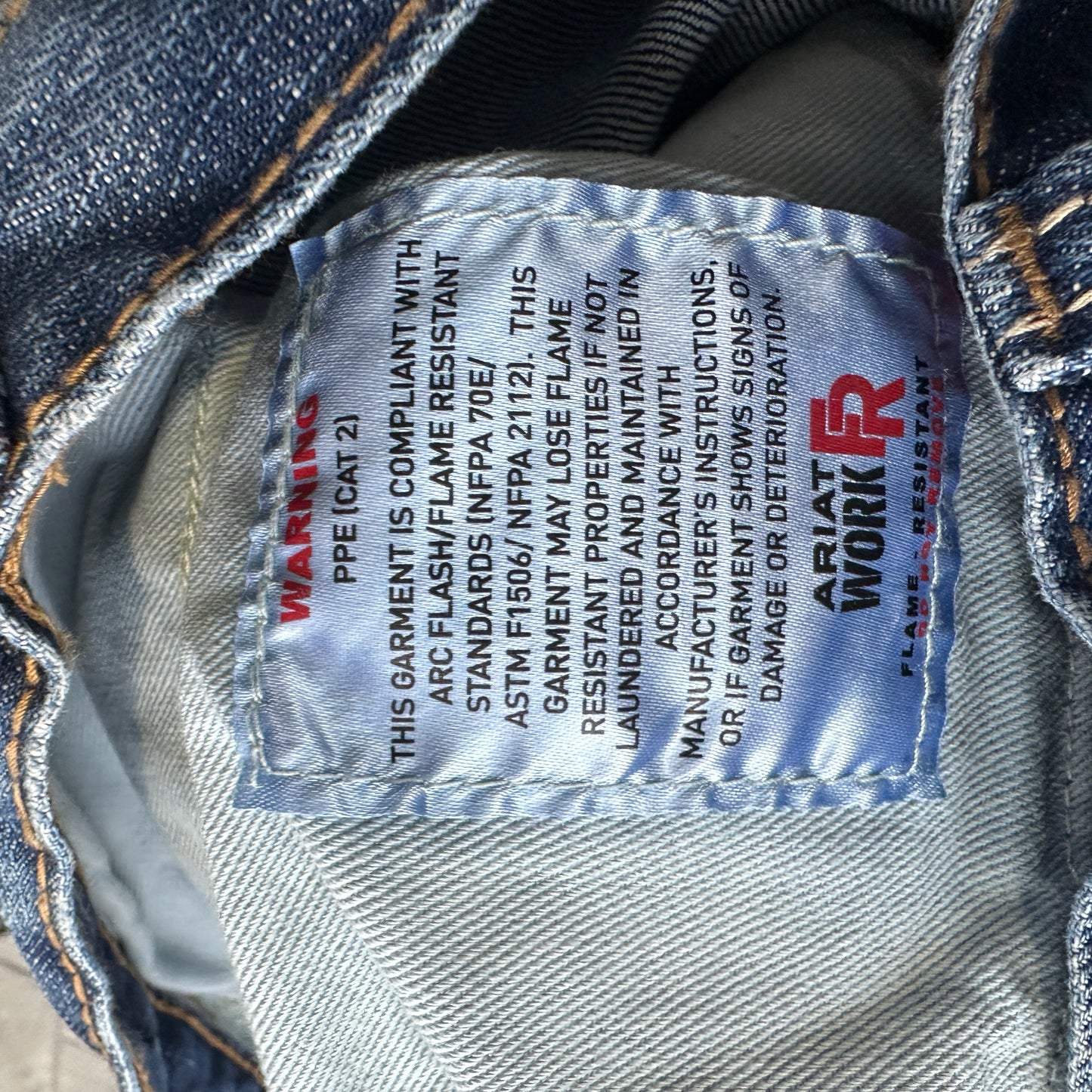 Pantalon Ariat De Hombre Talla 34x30 Color Azul Corte Recto Resistente Al Fuego Vaquero
