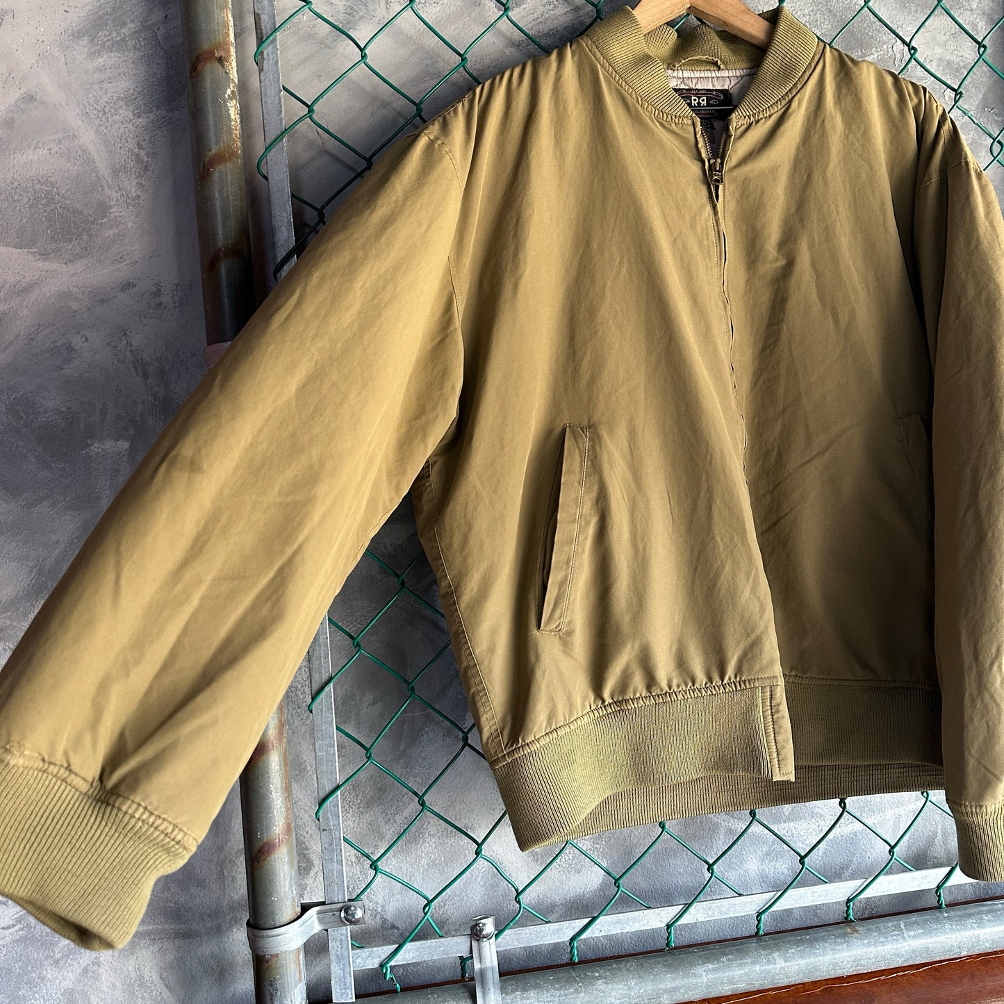 Chamarra Double Ralph Lauren Bomber Jacket De Hombre Talla L Color Verde Desvanecido