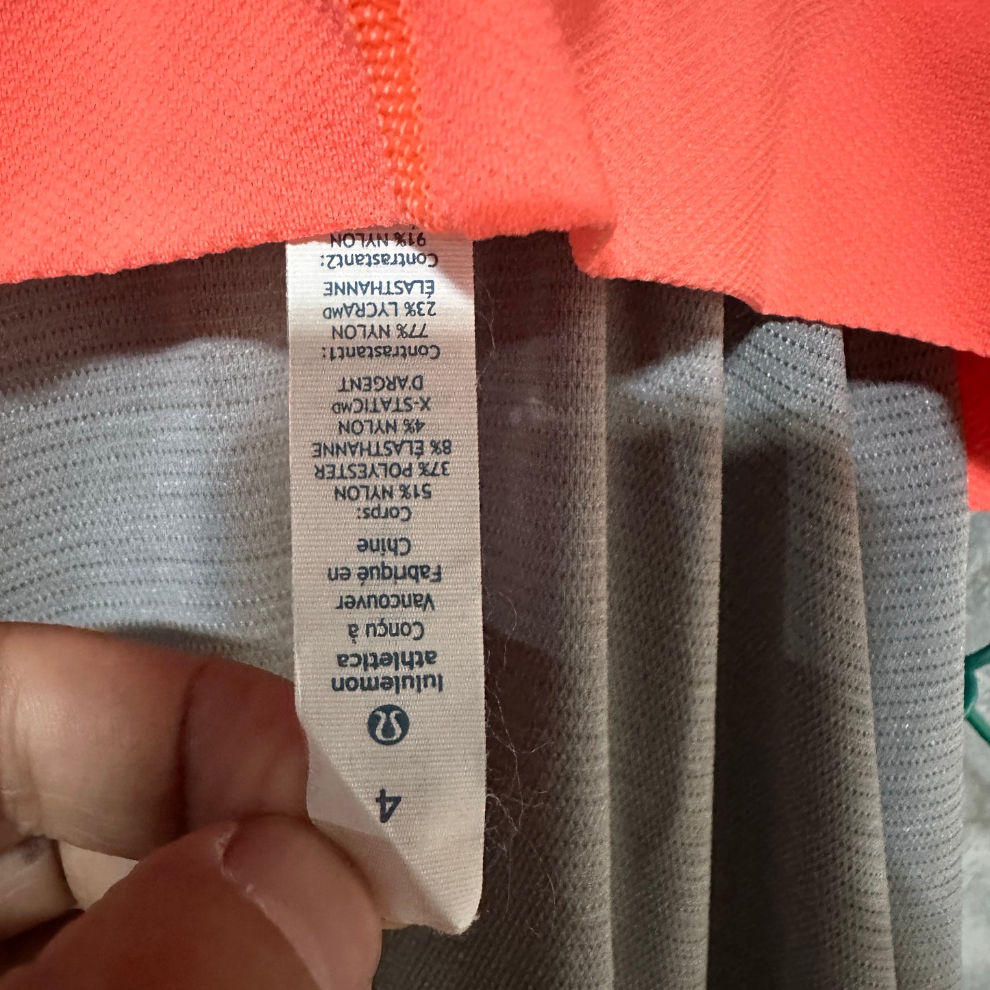 Top O Blusa Lululemon De Mujer Talla 4 Color Salmon Gris Gimnasio Pilates Yoga