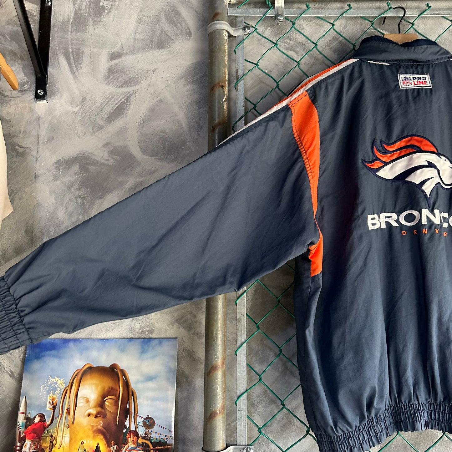 Chamarra Vintage Starter Denver Broncos De Hombre Talla XL Color Azul Naranja