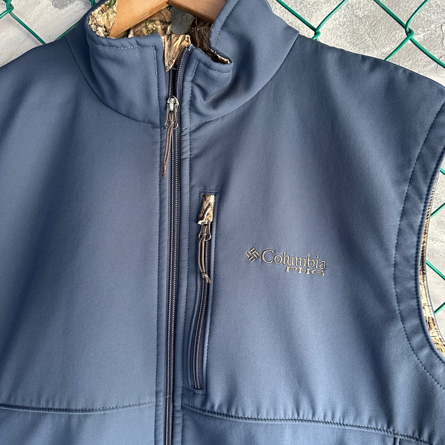 Chaleco Columbia De Hombre Talla XL Color Azul PFG Camo Camuflaje