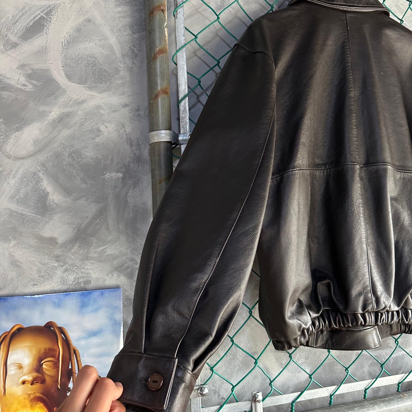 Chamarra De Piel Harley Davidson De Hombre Color Negro Talla 46 Xl Cuero Piel Geniuna Motociclista