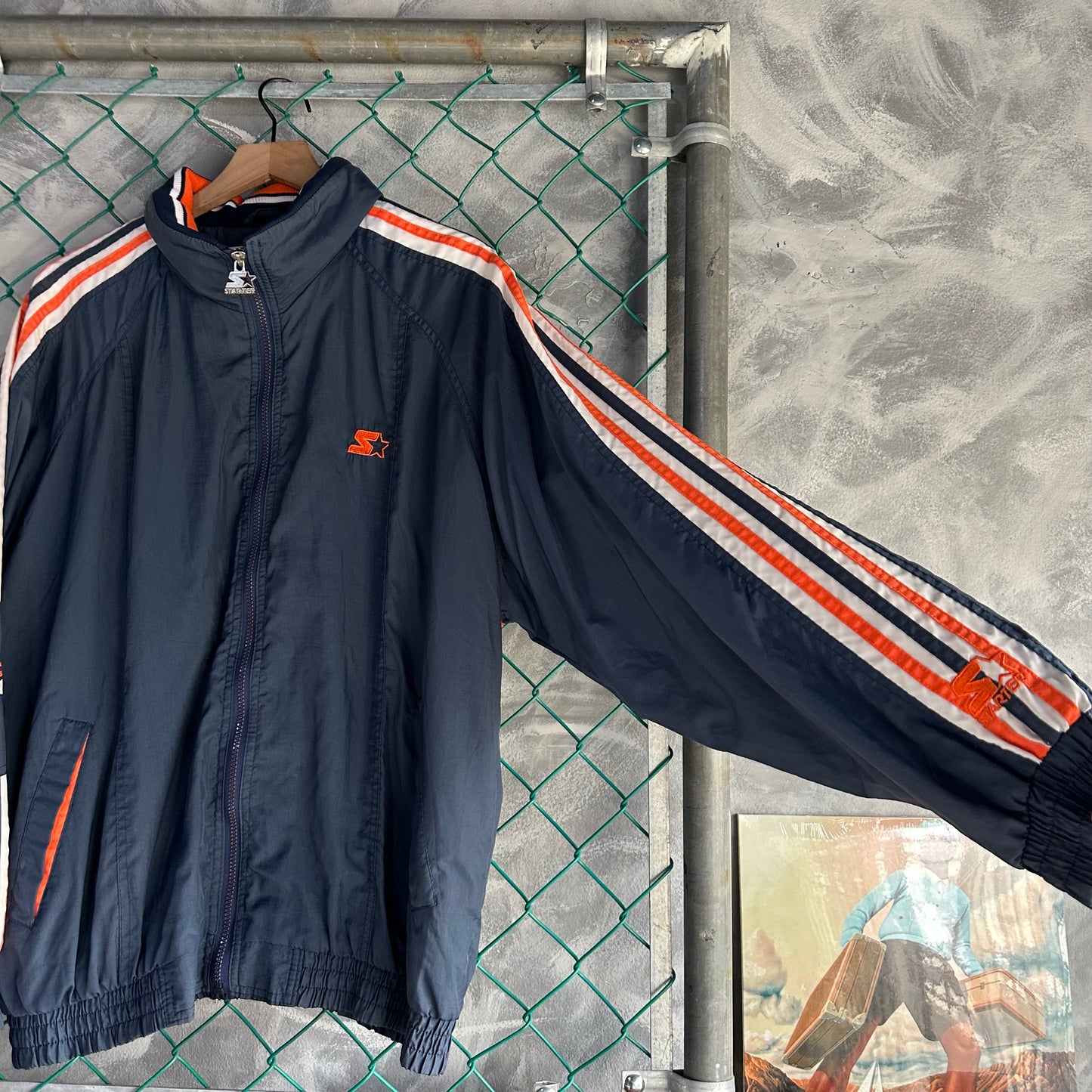 Chamarra Vintage Starter Denver Broncos De Hombre Talla XL Color Azul Naranja