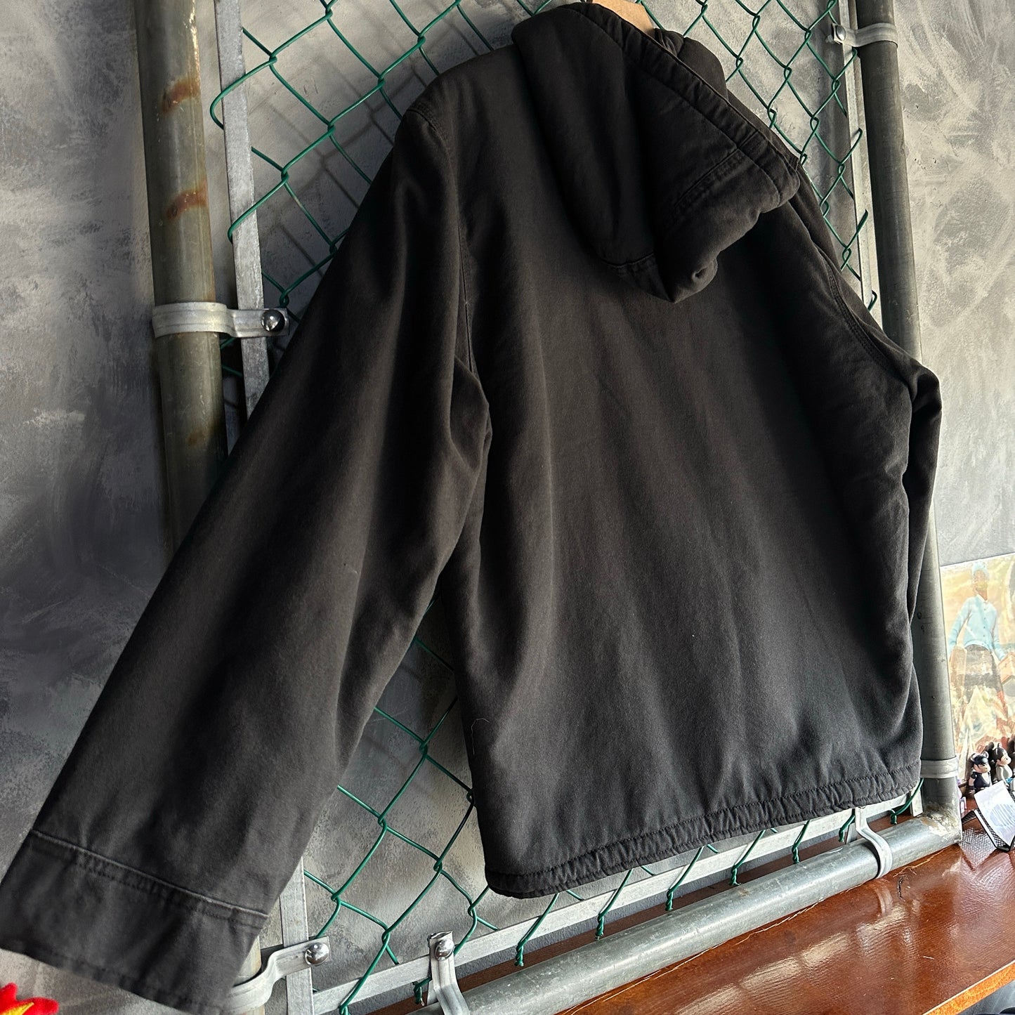 Chamarra Dickies De Hombre Talla M Color Gris Con Forro De Borrego Workear Con Gorro De Trabajo