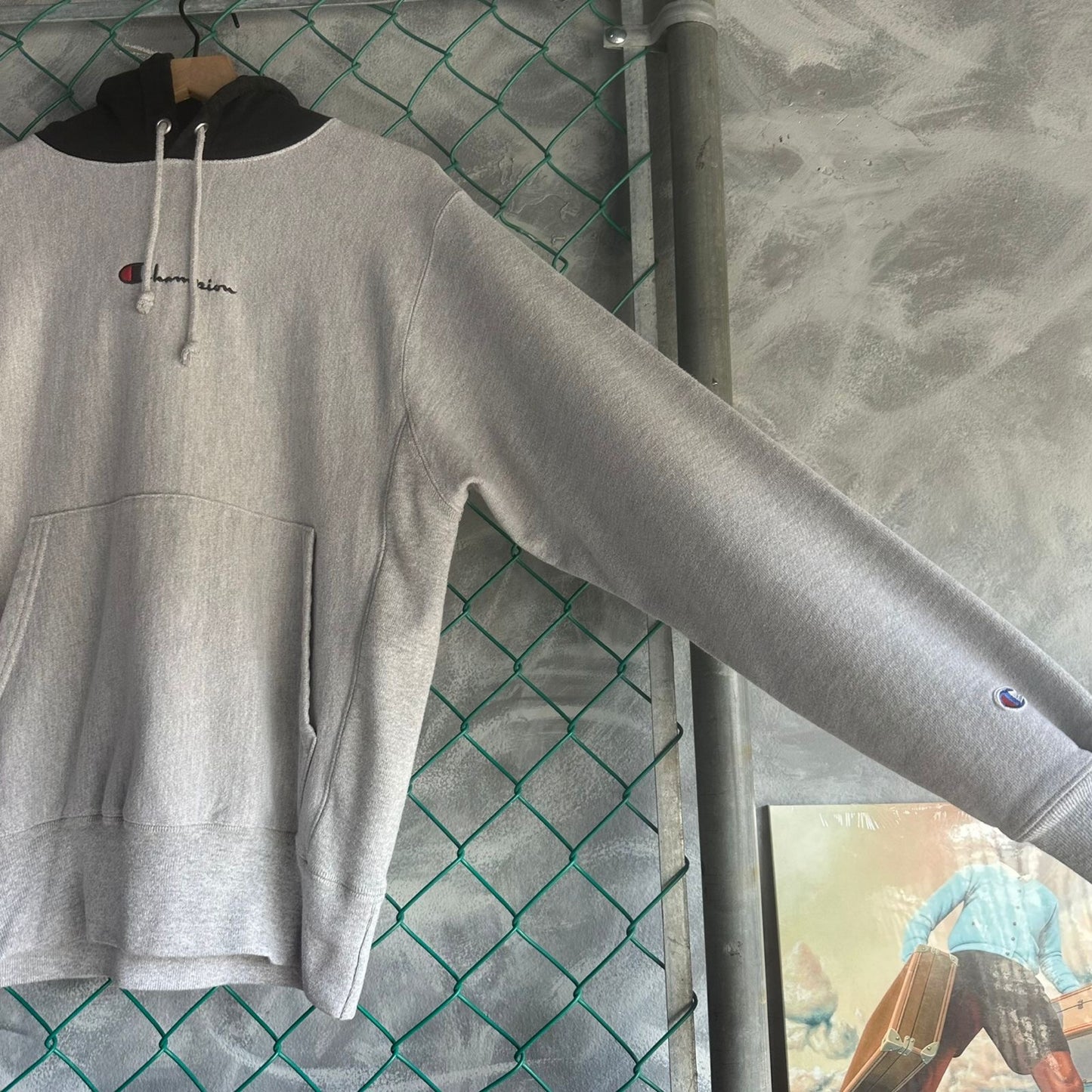 Hoodie Champion De hombre Talla S Color Gris Reverse Weave 90s Vintage