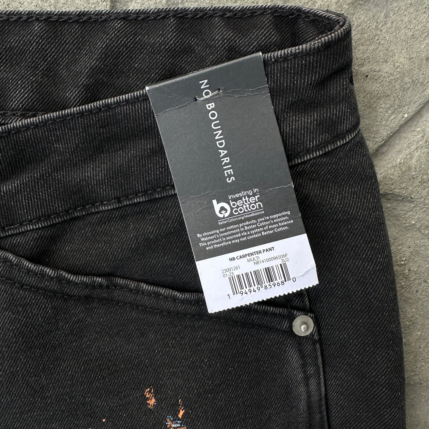 Pantalon No Boundaries De Hombre Talla 38x30 Color Negro Estilo Doble Rodilla Nuevo Con Etiquetas
