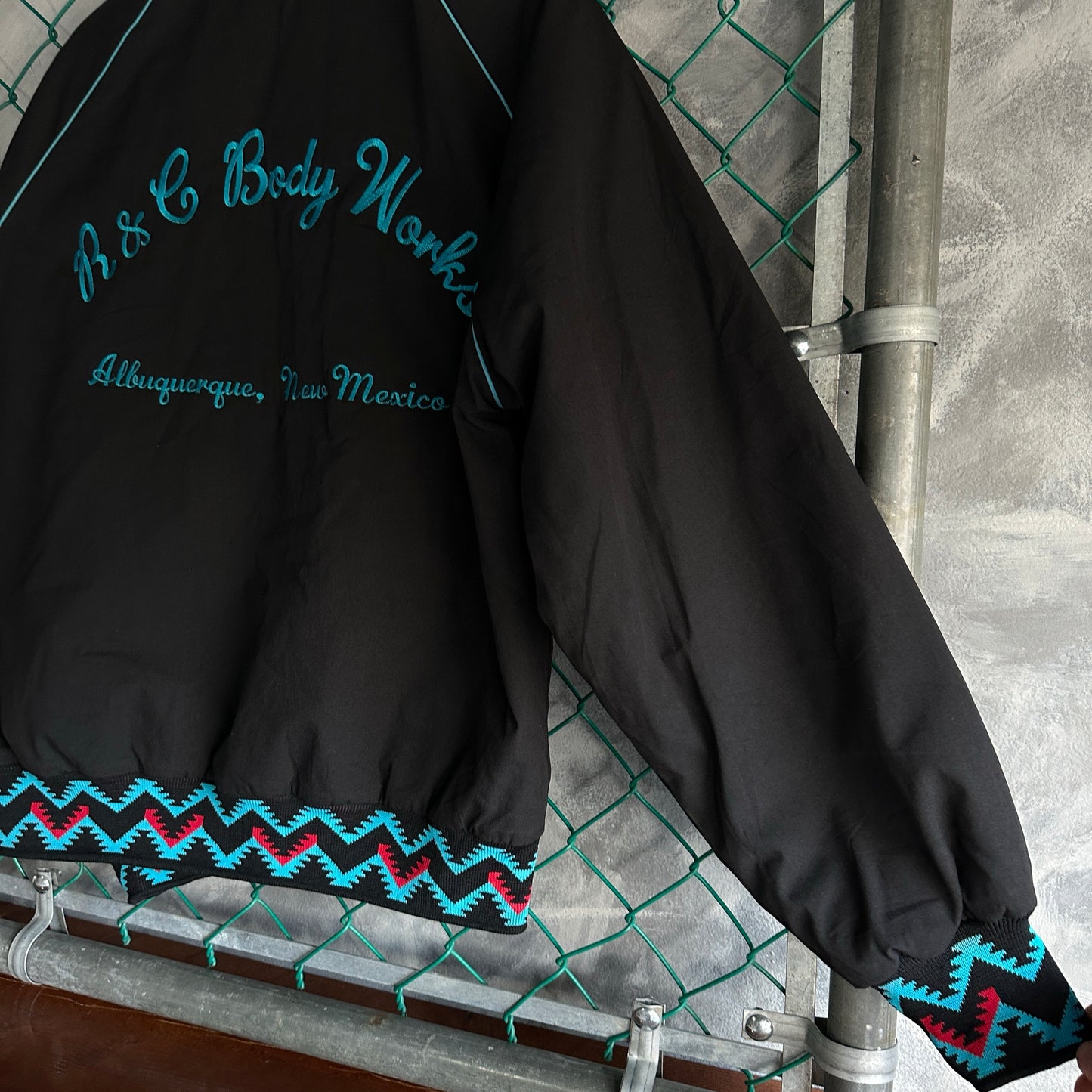 Chamarra Vintage West Ark De Hombre Talla L Color Negra Patron Azteca Estilo Vaquera Baile