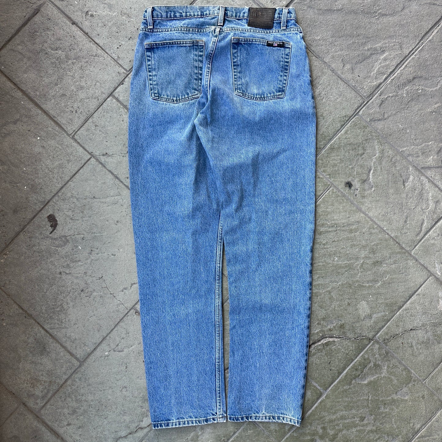 Pantalon Polo Ralph Lauren De Hombre Talla 34x34 Color Azul Claro Corte Baggy Vintage