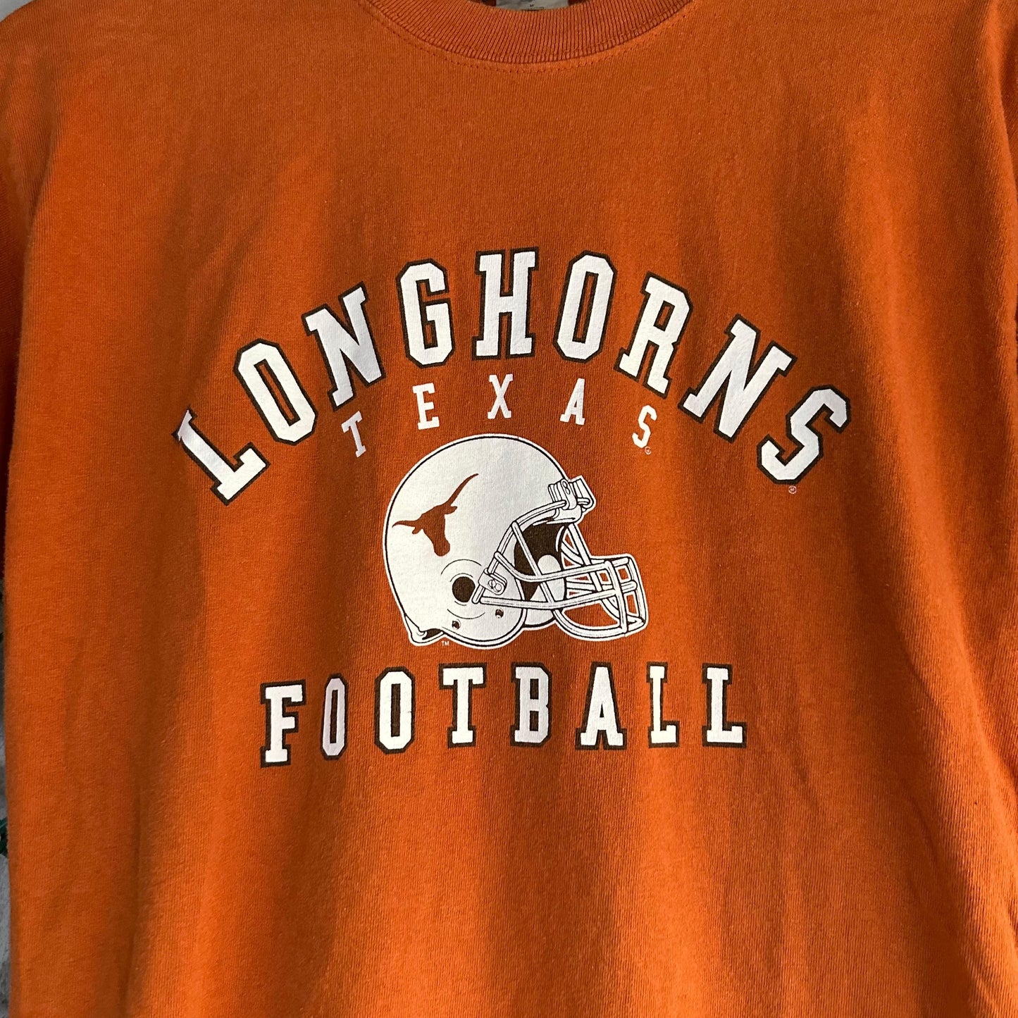 Camiseta Vintage Texas Longhorns Hombre Talla M Naranja Colegial Fútbol Americano