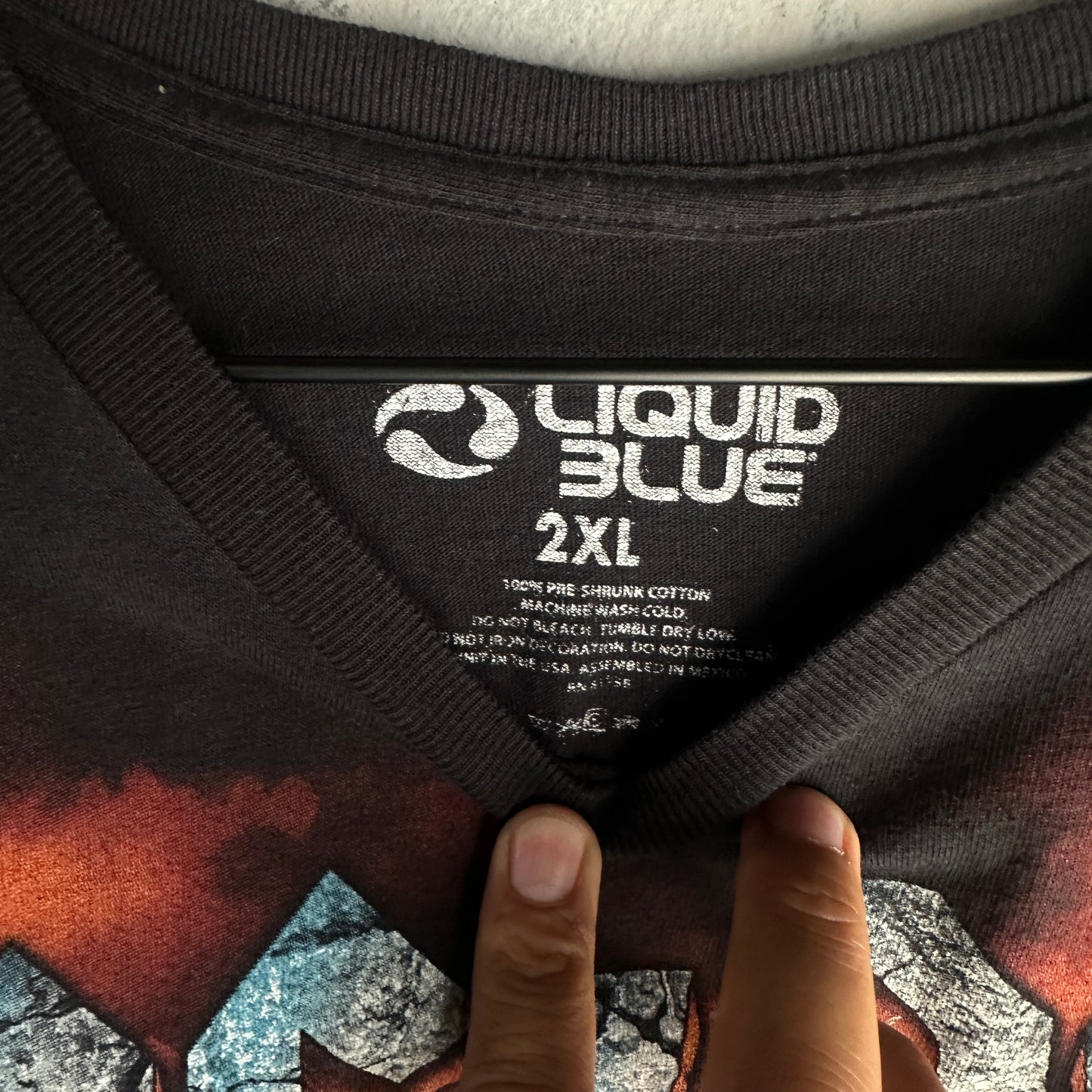 Playera Liquid Blue Para Hombre Talla 2XL Color Negro ACDC Hell Bells