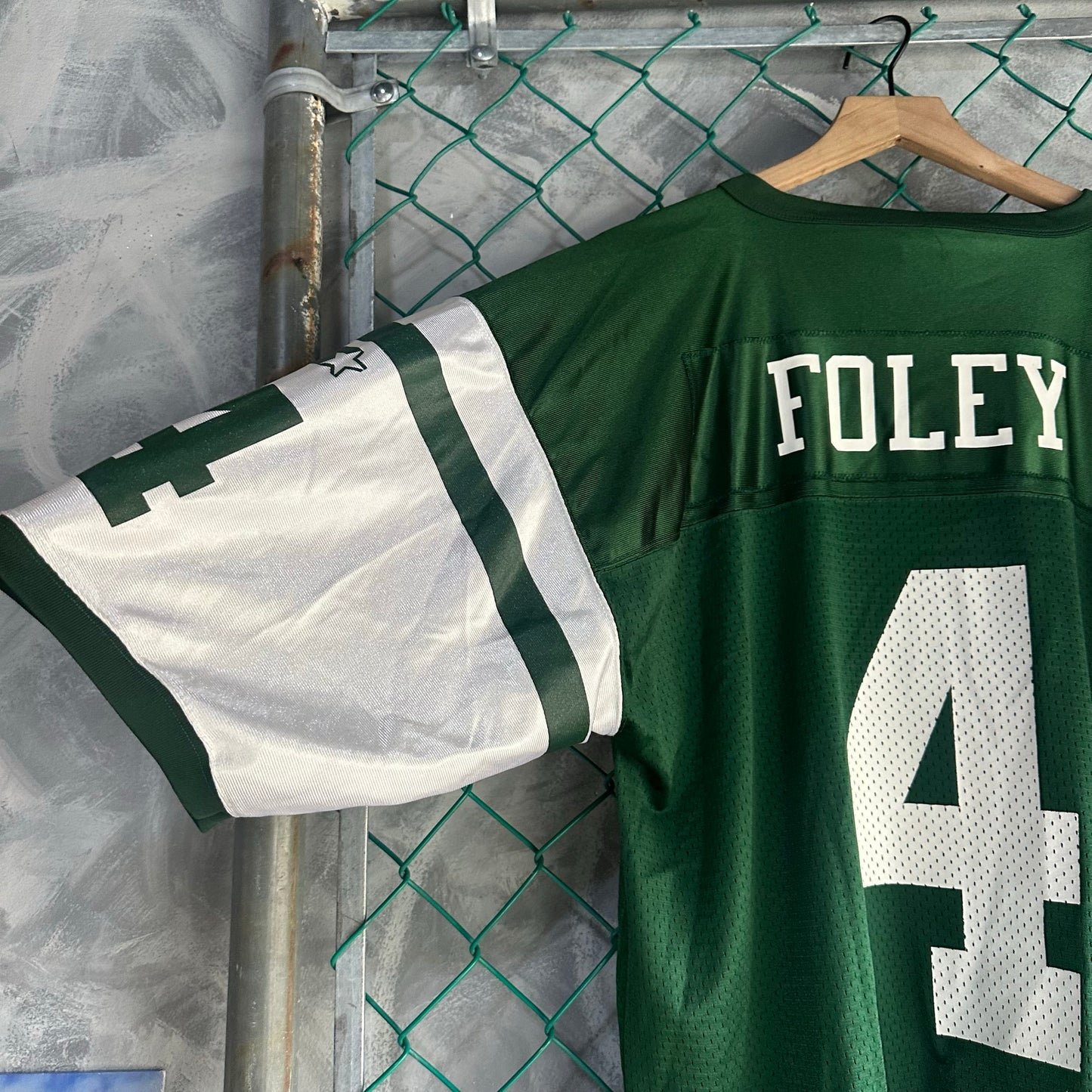 Jersey Vintage New York Jets De Hombre Talla Xl Color Verde Foley #4 NFL Futbol Americano