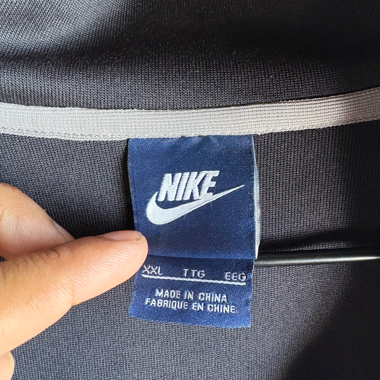 Suéter con zíper Vintage Nike Hombre XXL Negro