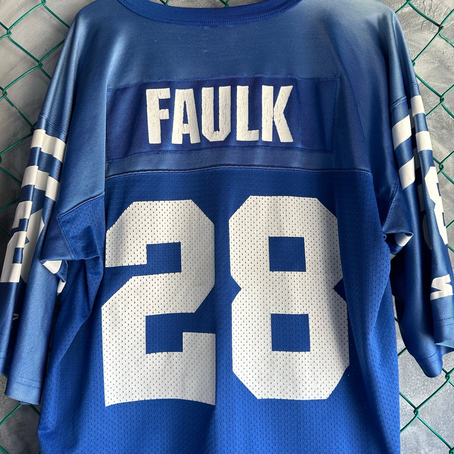 Jersey Vintage de Indianápolis Colts Marshall Faulk 28 Starter De Hombre Talla XL Color Azul NFL