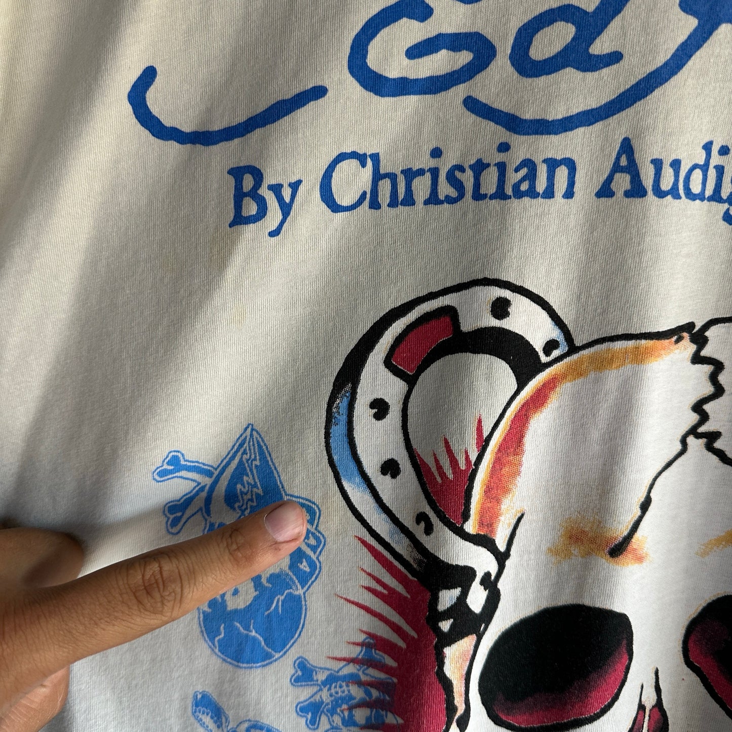 Camisa Ed Hardy De Hombre Talla 3Xl Color Beige Estilo Y2K Tatuaje Calaca Casino