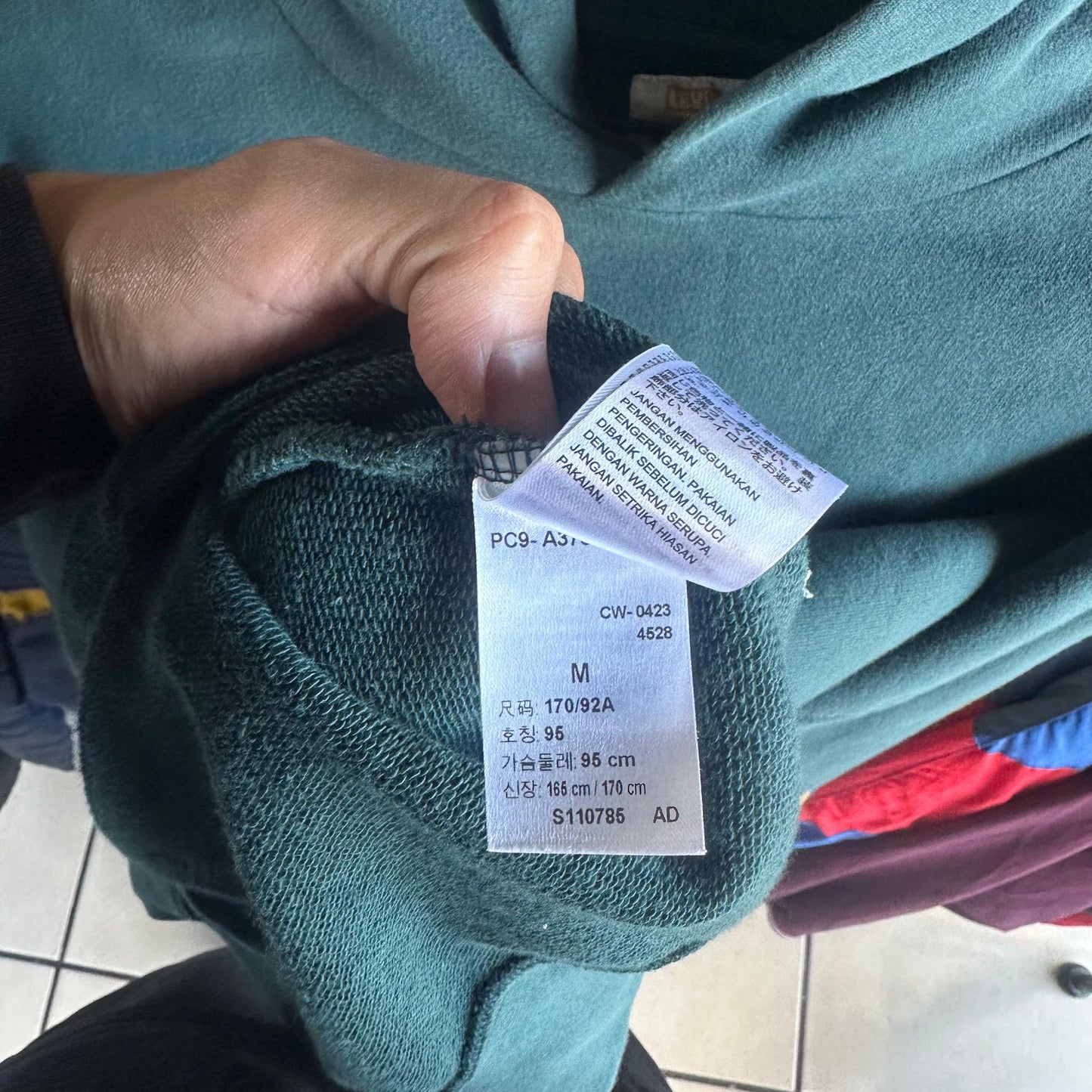 Hoodie Levis De Hombre Talla M Color Verde Gold Tab Heavy Cotton Tela Gruesa