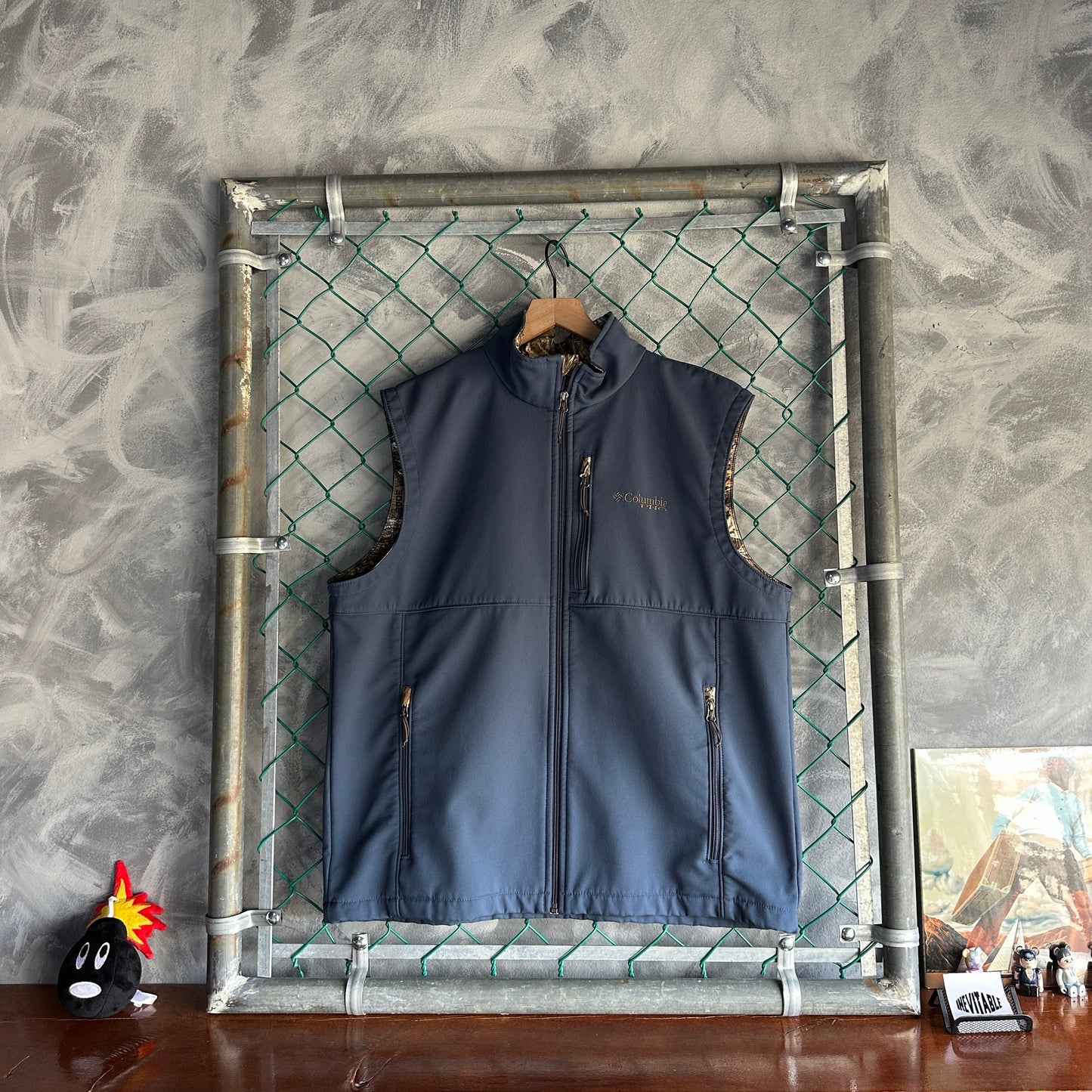 Chaleco Columbia De Hombre Talla XL Color Azul PFG Camo Camuflaje