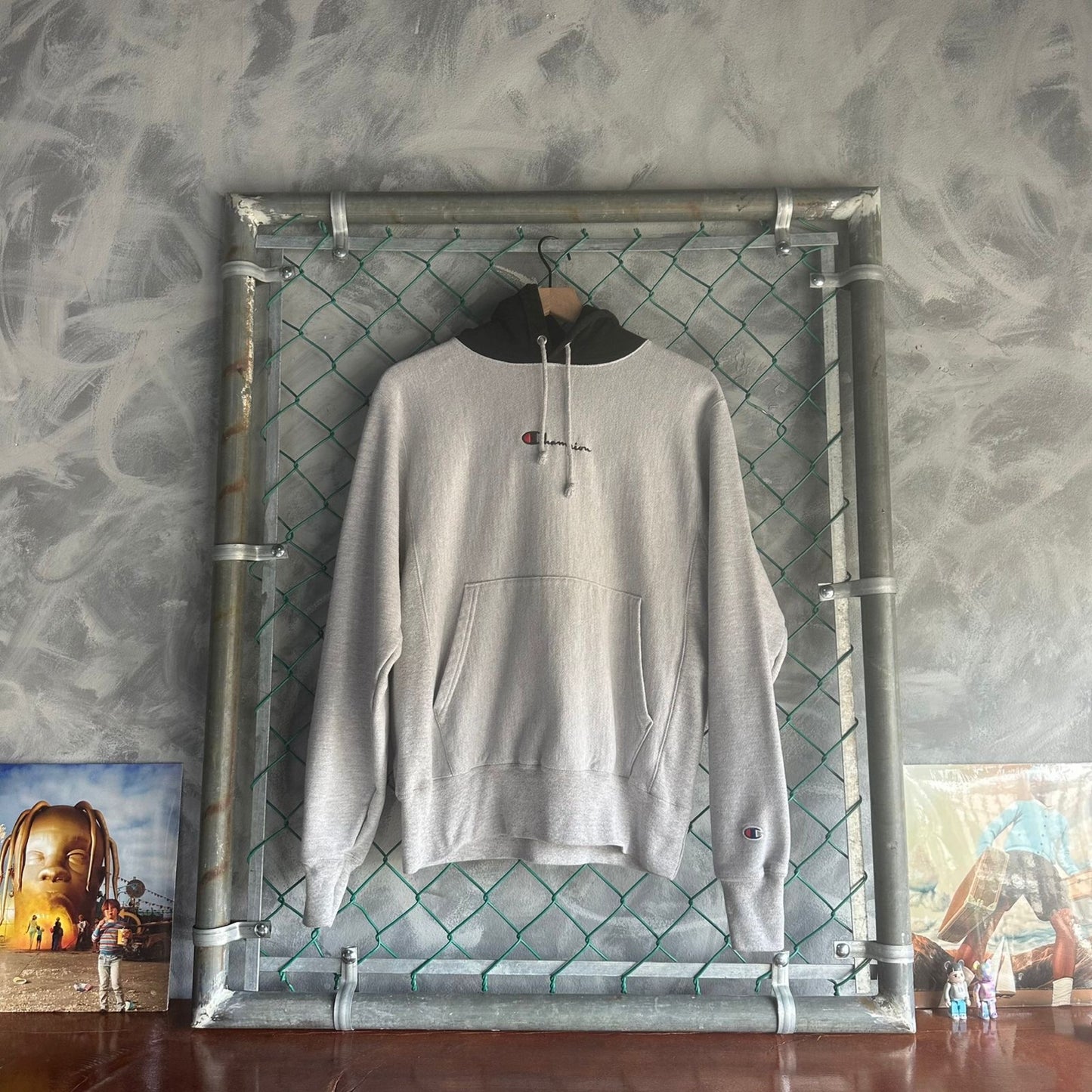 Hoodie Champion De hombre Talla S Color Gris Reverse Weave 90s Vintage