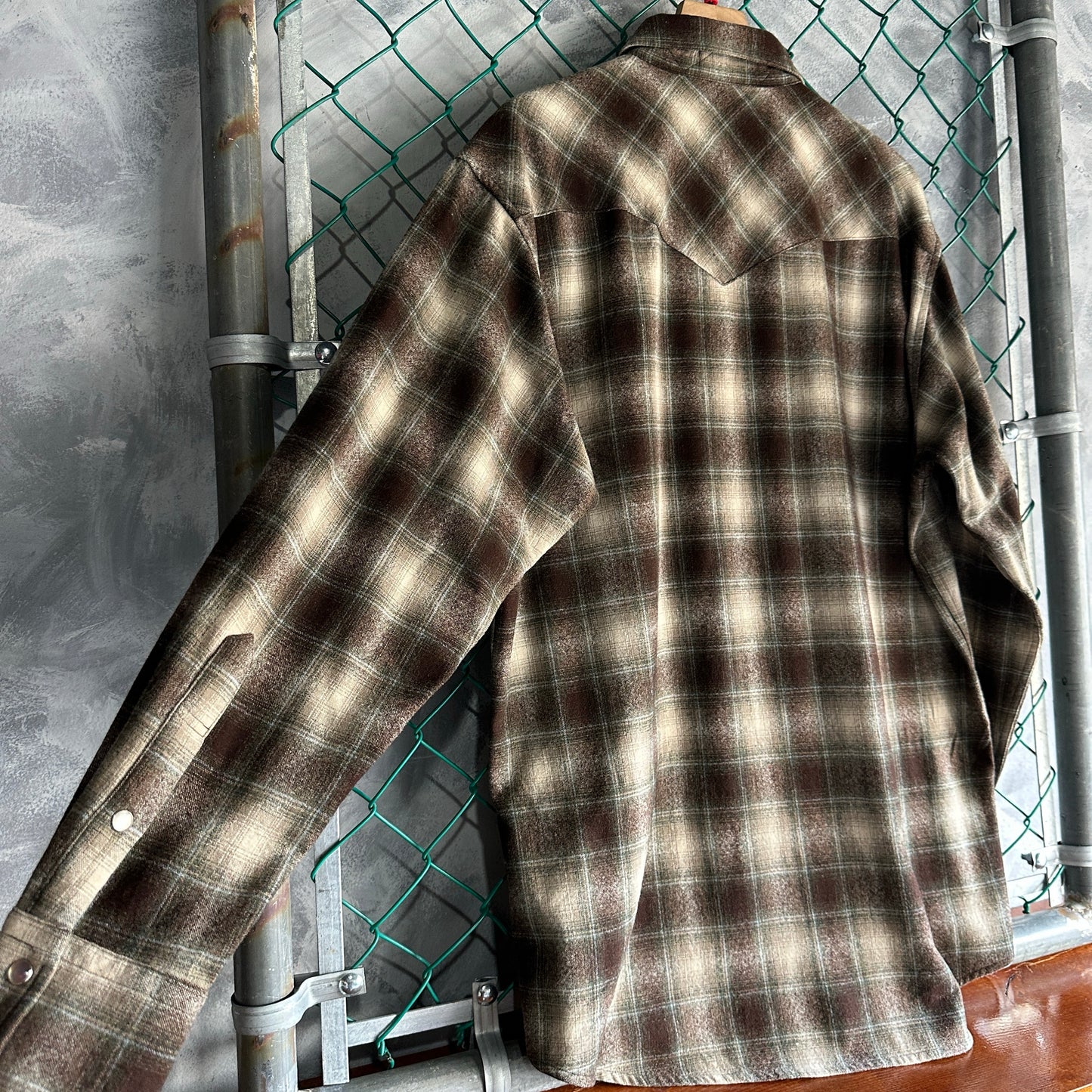 Franela Pendleton De Hombre Talla L Tall Color Cafe Verde Camisa De Botones de Lana OutDoor