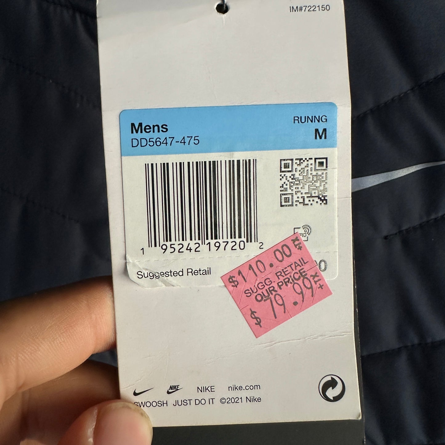 Chaleco Nike De Hombre Talla M Color Azul Therma Fit Nuevo Con Etiquetas