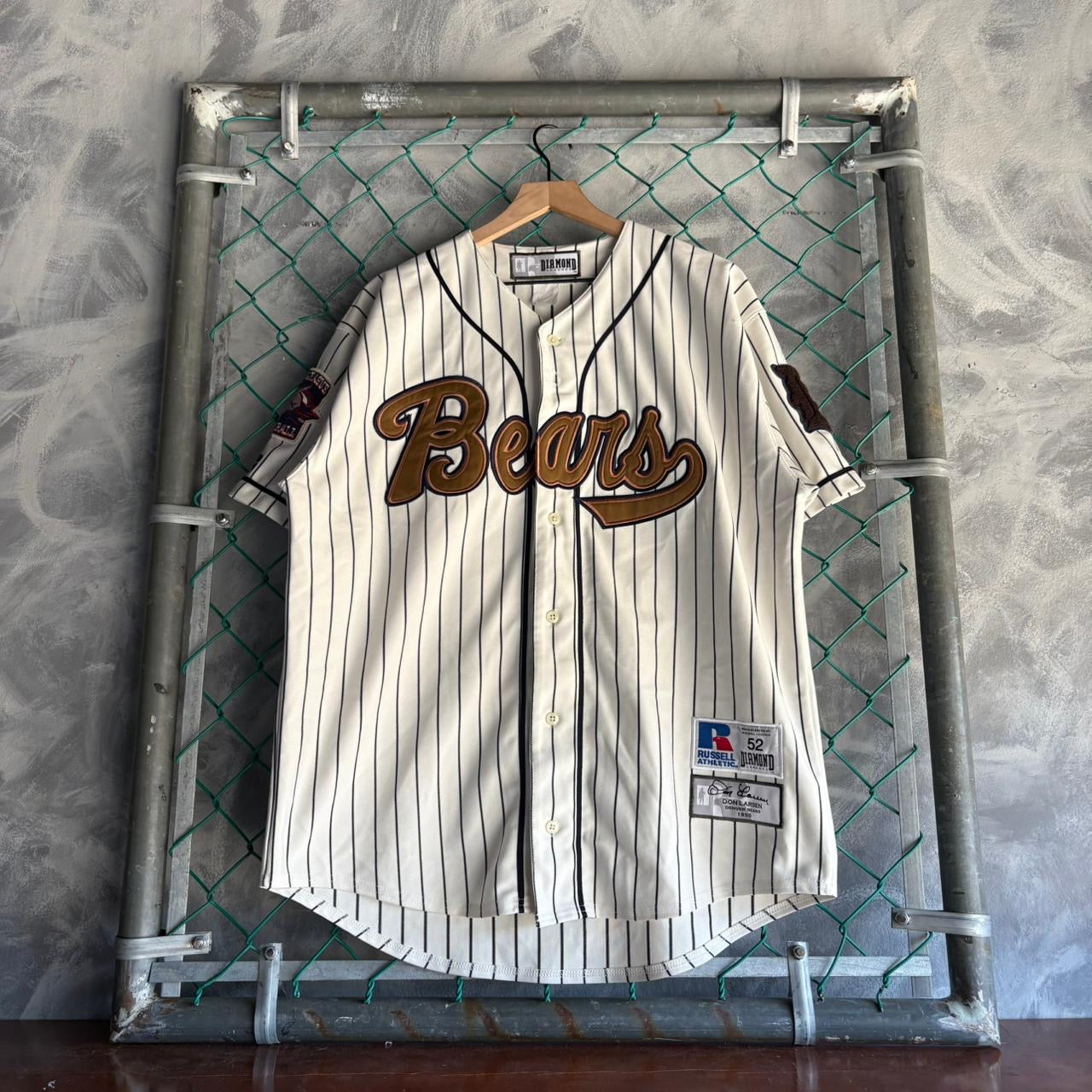 Jersey De Doosan Bears Larsen #18 Larsen Russell De Hombre Talla 52 Color Blanco De Rayas Beisbol Ligas Menores