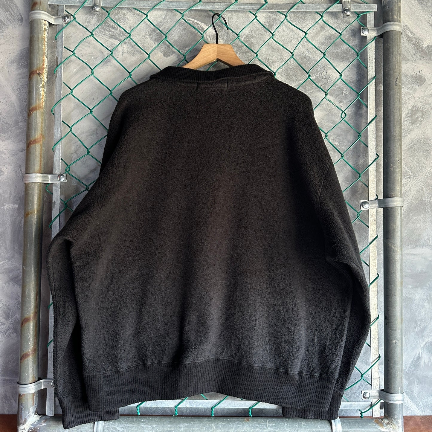 Sueter Vintage Polo Ralph Lauren De Hombre Talla L Color Negro Polar Sin Gorro Con Cuello Polo