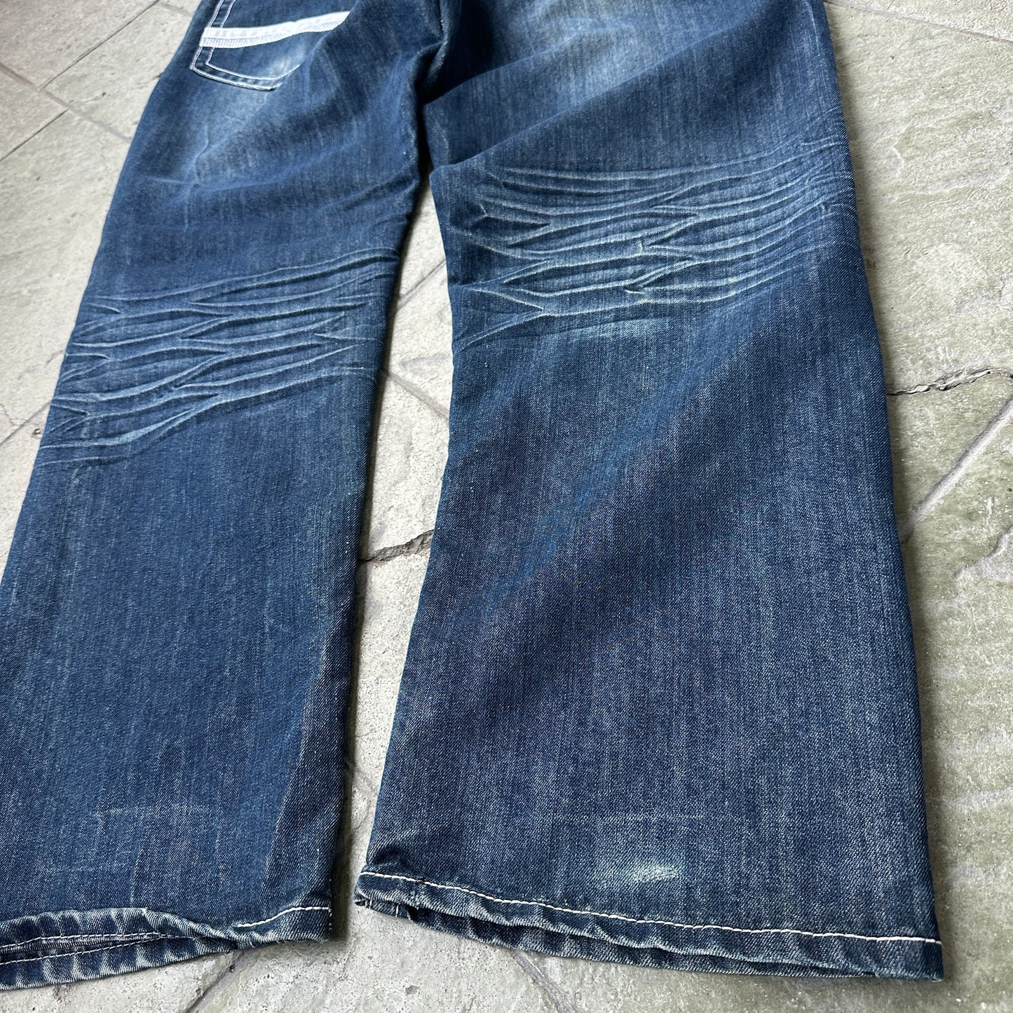 Pantalones Bayy De Hombre Talla 38x30 Color Azul Y2K Desvanecido