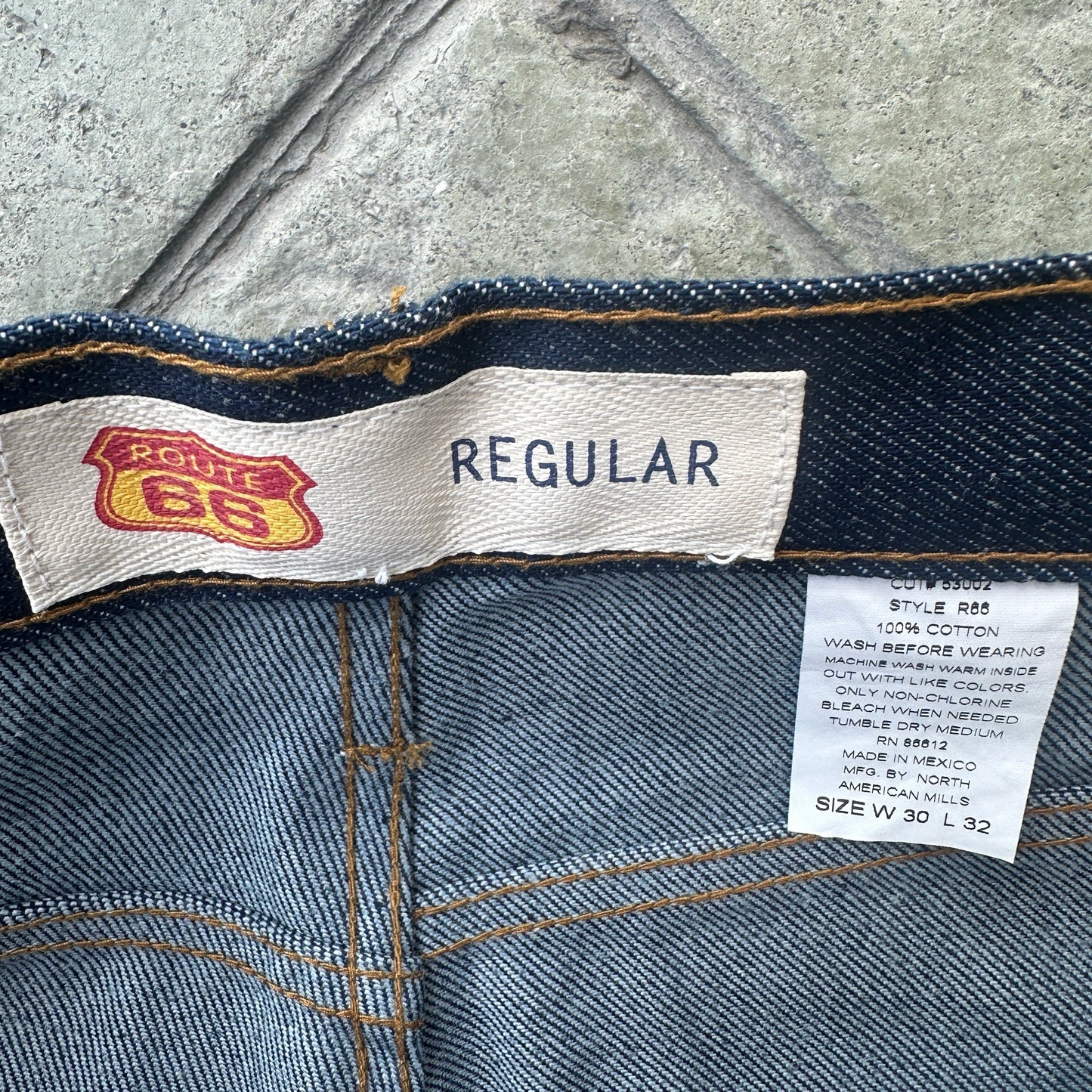 Pantalon Route 66 De Hombre Talla 30x32 Color Azul Indigo Baggy Relajado
