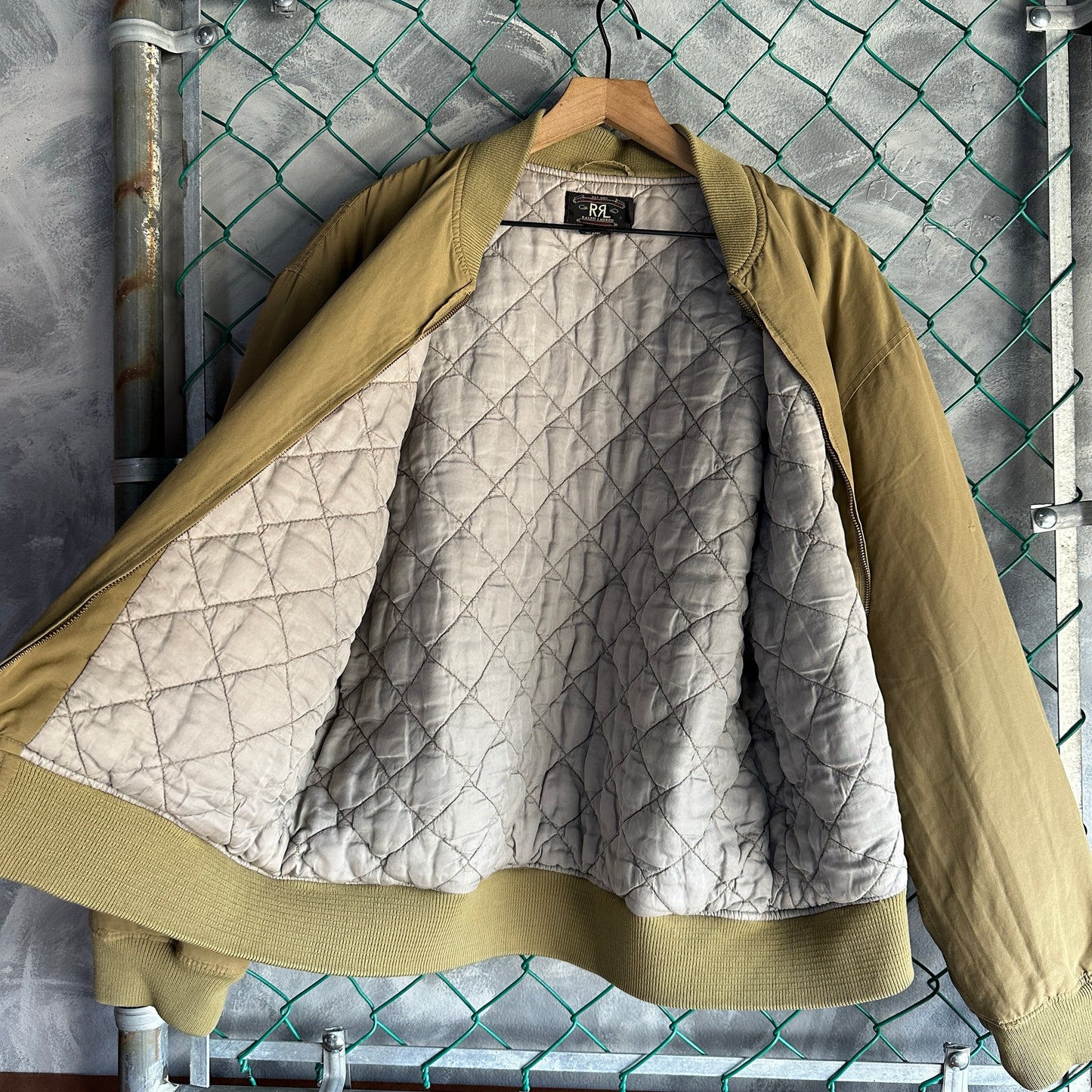 Chamarra Double Ralph Lauren Bomber Jacket De Hombre Talla L Color Verde Desvanecido
