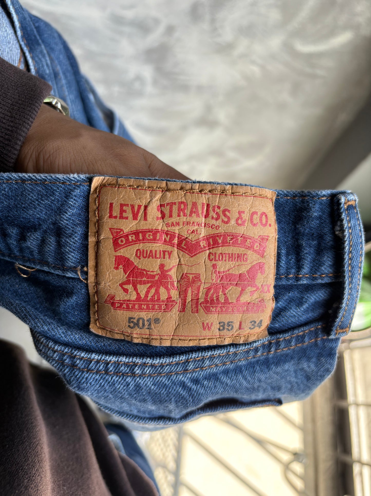 Pantalón Levi’s 501 Para Hombre Talla 35x34 Azul de Mezclilla Corte Regular