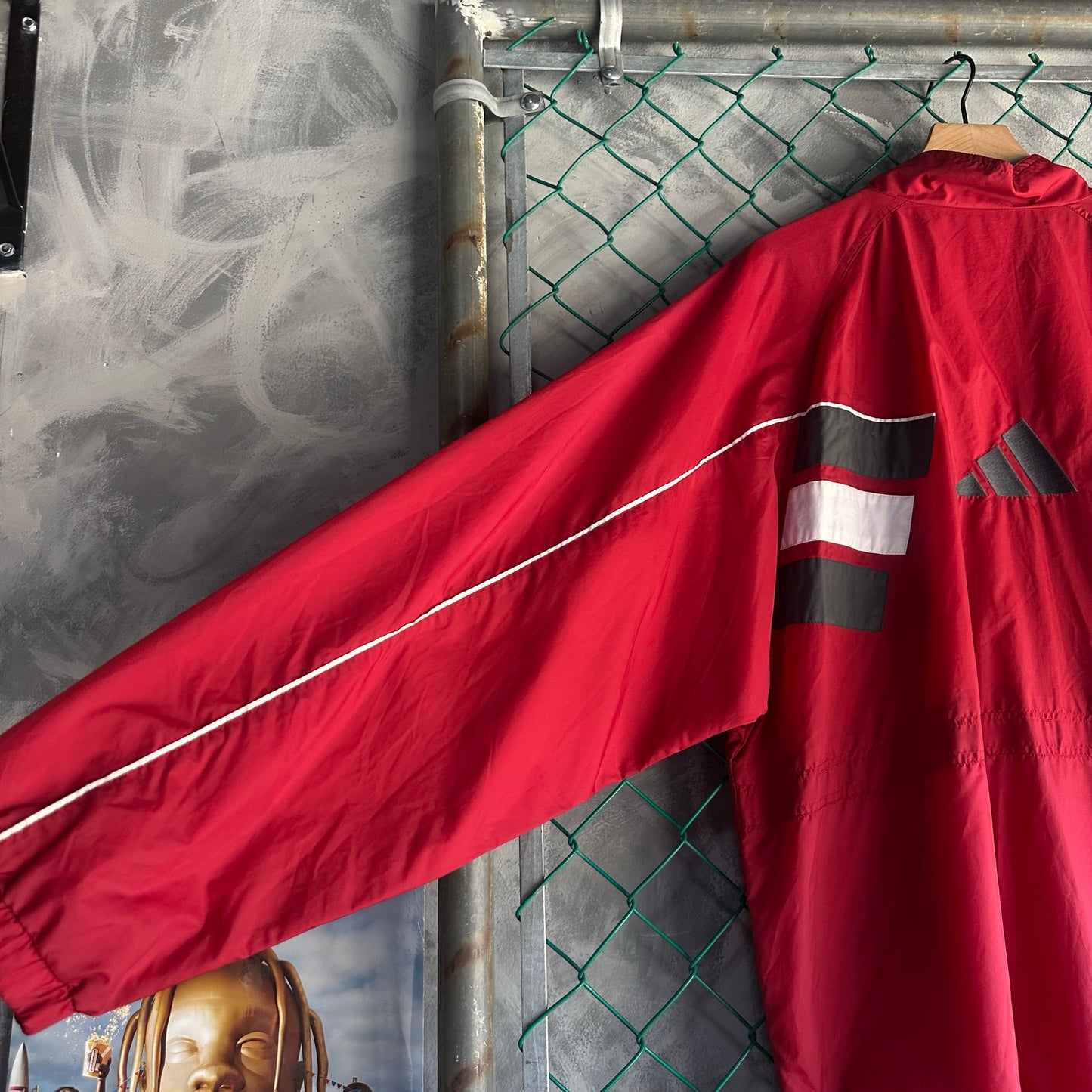 Chamarra Vintage Adidas De Hombre Talla XL Color Rojo Rompevientos 90s