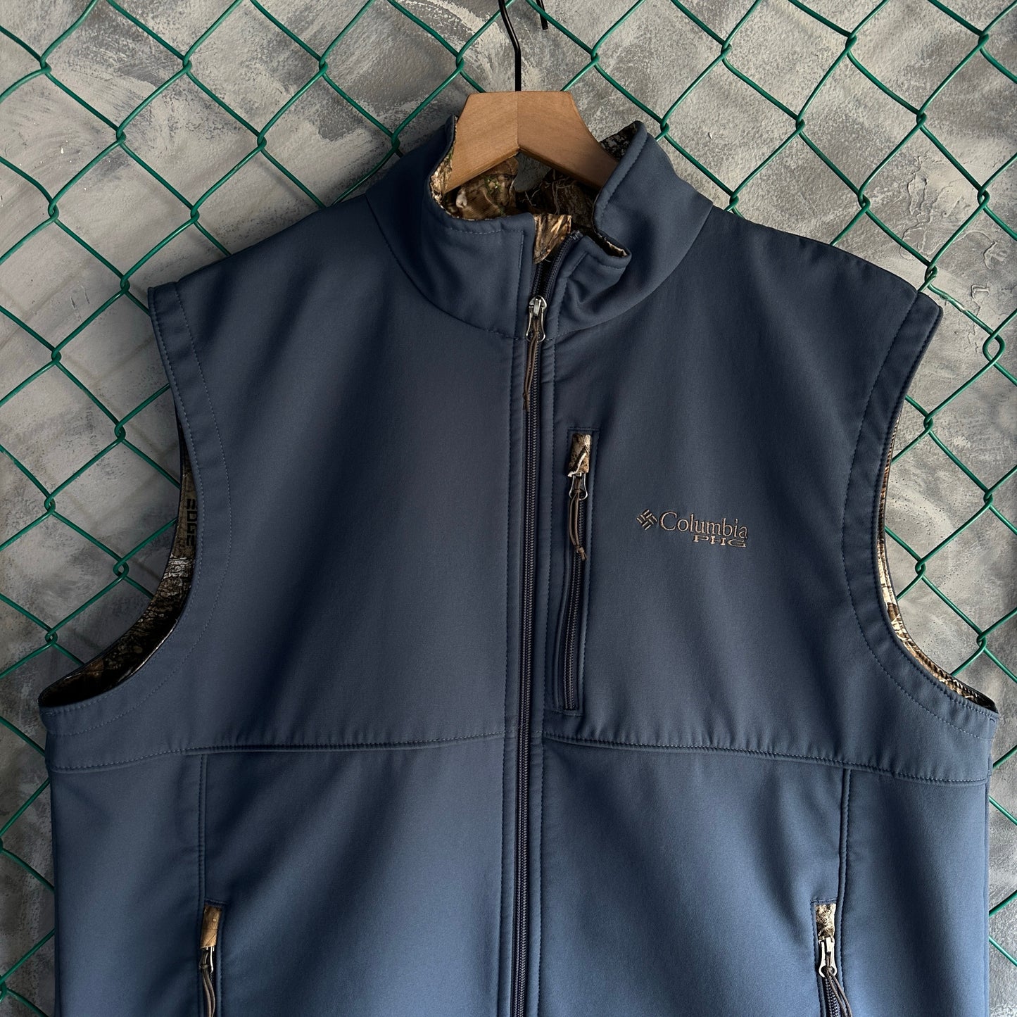 Chaleco Columbia De Hombre Talla XL Color Azul PFG Camo Camuflaje