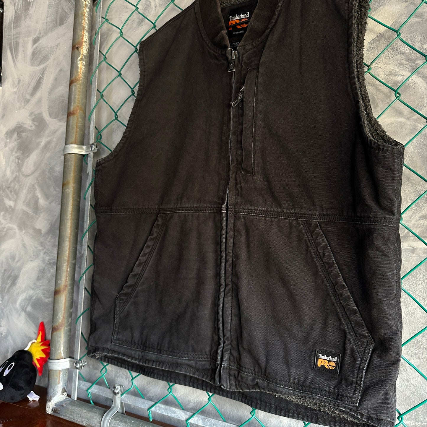 Chaleco Timberland De Hombre Talla L Color Negro Con Forro de Peluche Estilo Carhartt de Trabajo