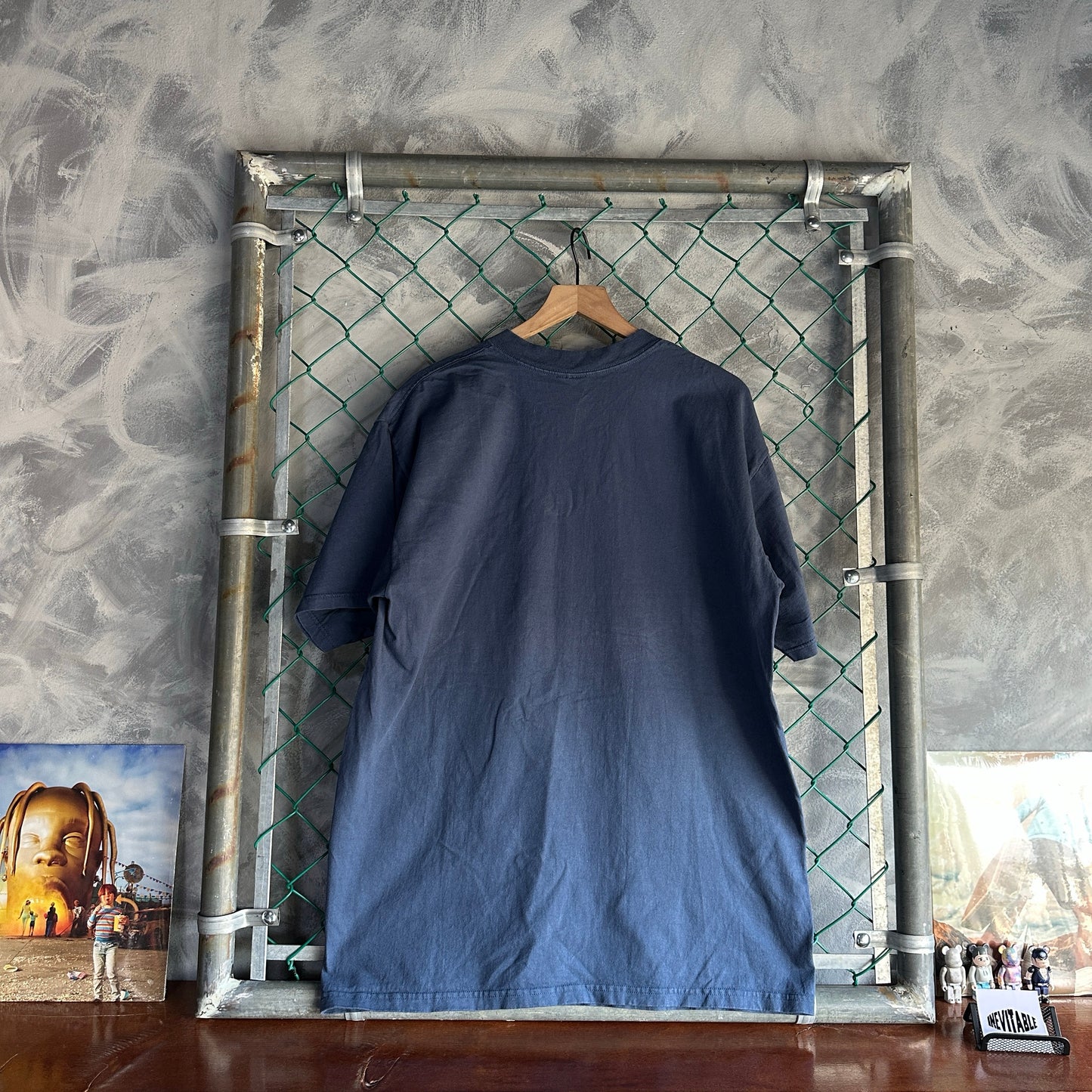 Camisa Vintage De Mickey Mouse De Hombre Talla 2XL Color Azul De DisneyLand Big Print Manga Corta