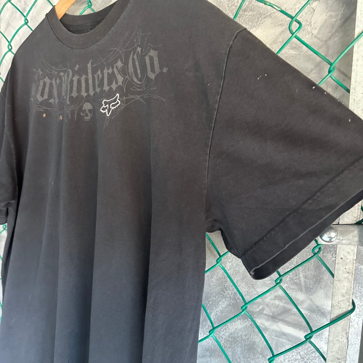 Camisa Fox De Hombre Talla XL Color Negro Desvanecido Y2K Biker Manga Corta