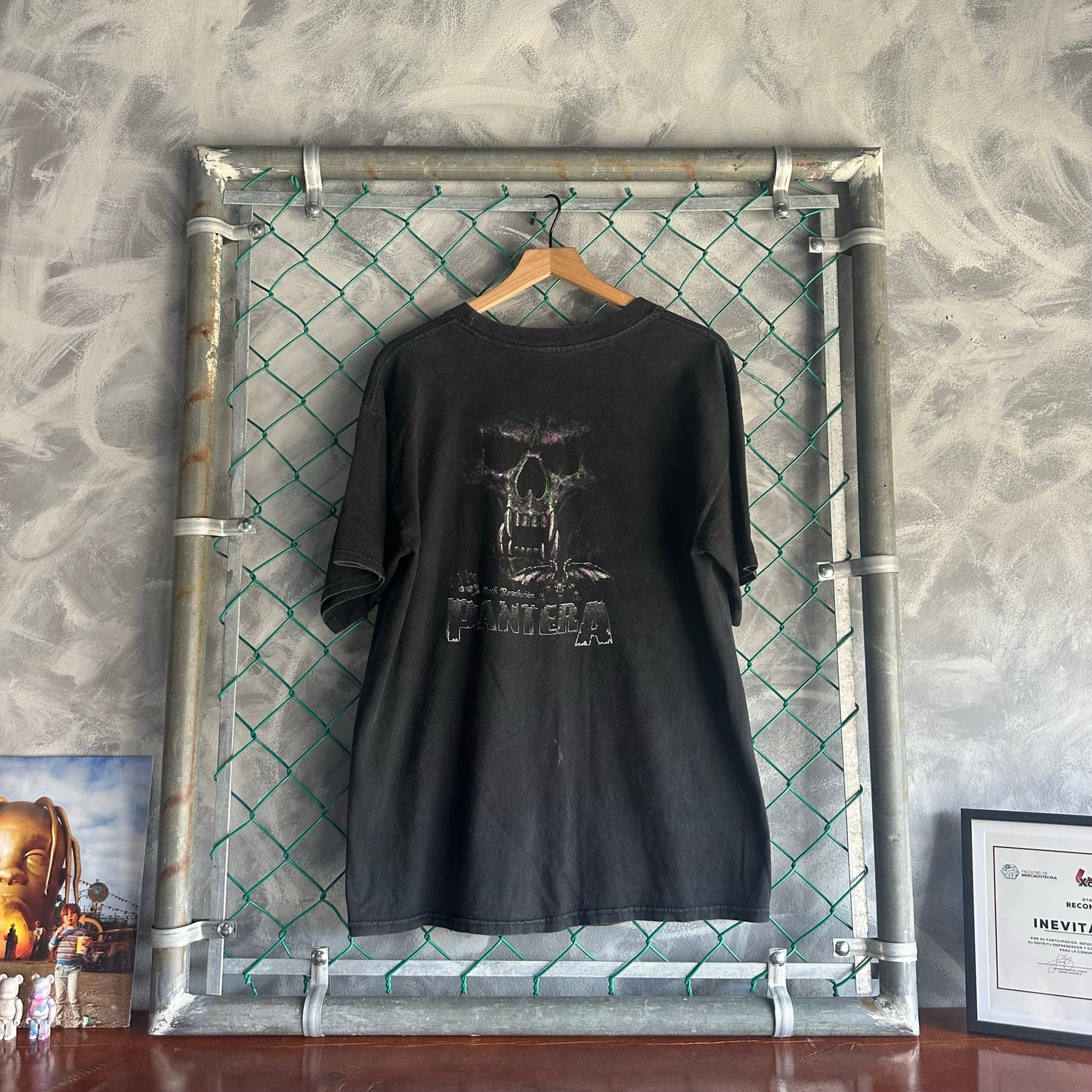 Camisa Vintage Rock Revolución De Pantera De Hombre Talla XL Color Negro Big Print