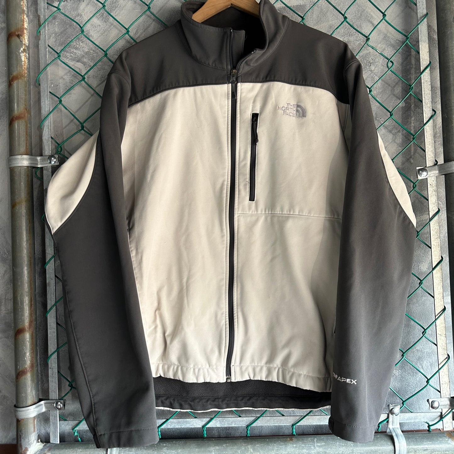 Chamarra The North Face De Hombre Talla XL Color Blanco Gris Forro Polar Táctica
