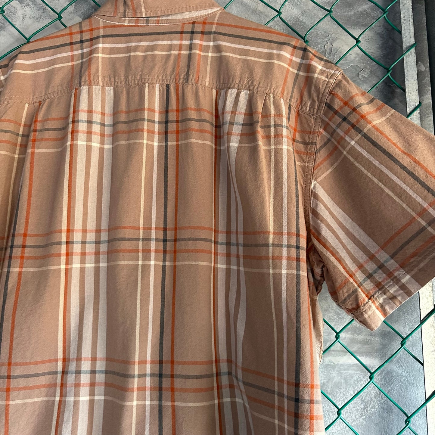 Camisa Botones Carhartt De Hombre Talla 2XL Color Café Claro Manga Corta Workwear Rayas