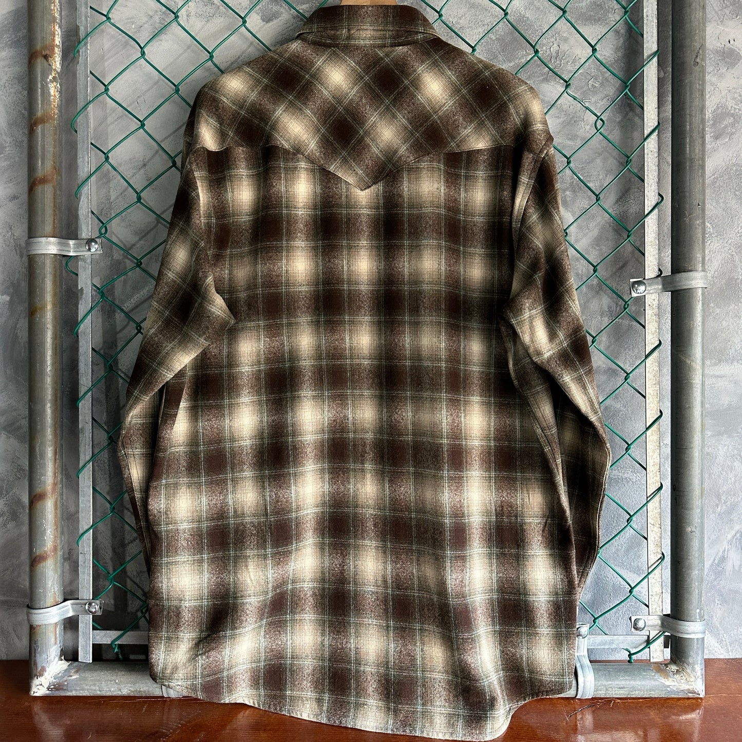 Franela Pendleton De Hombre Talla L Tall Color Cafe Verde Camisa De Botones de Lana OutDoor