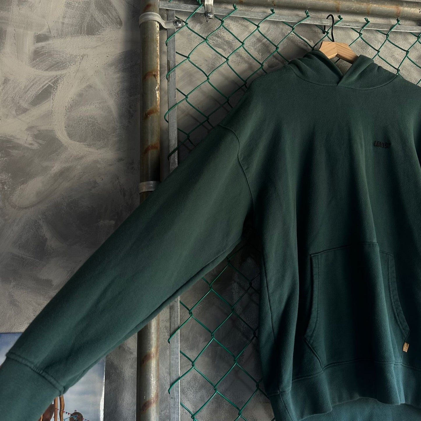 Hoodie Levis De Hombre Talla M Color Verde Gold Tab Heavy Cotton Tela Gruesa
