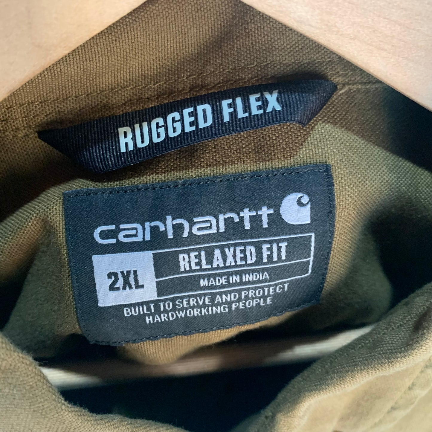 Camisa De Botones Carhartt Para Hombre Talla 2XL Color Cafe