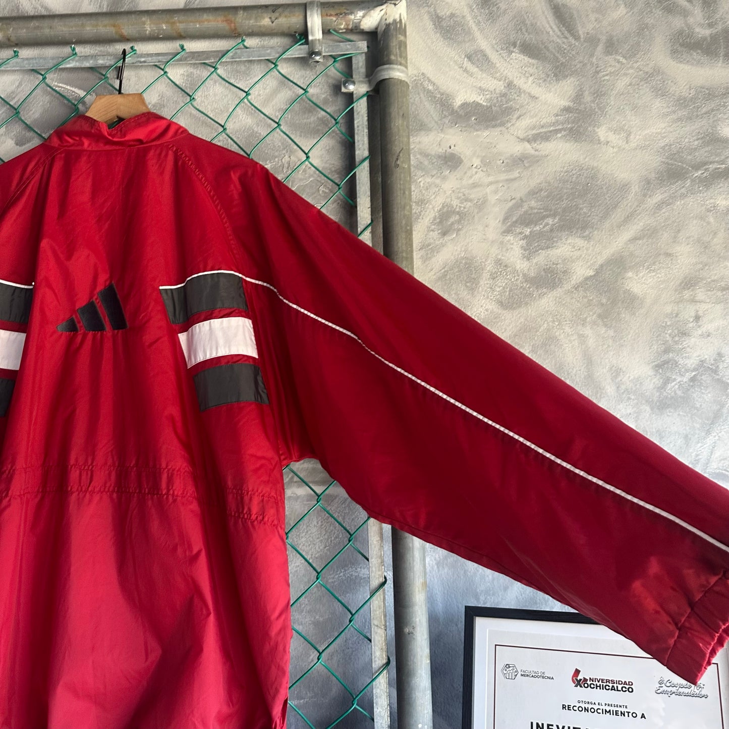 Chamarra Vintage Adidas De Hombre Talla XL Color Rojo Rompevientos 90s