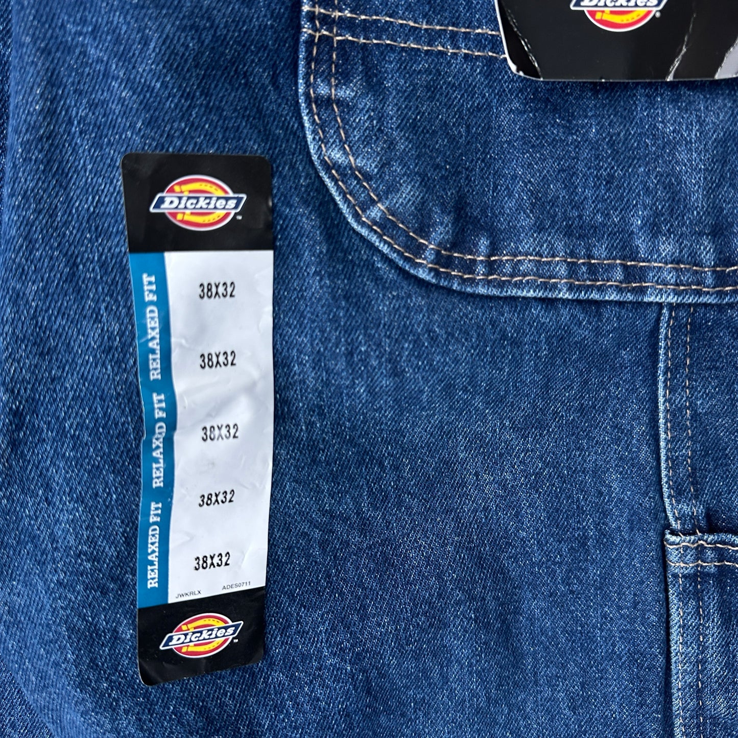 Pantalon Dickies De Hombre Talla 38x32 Color Azul Corte Relajado Estilo Carpintero Nuevo