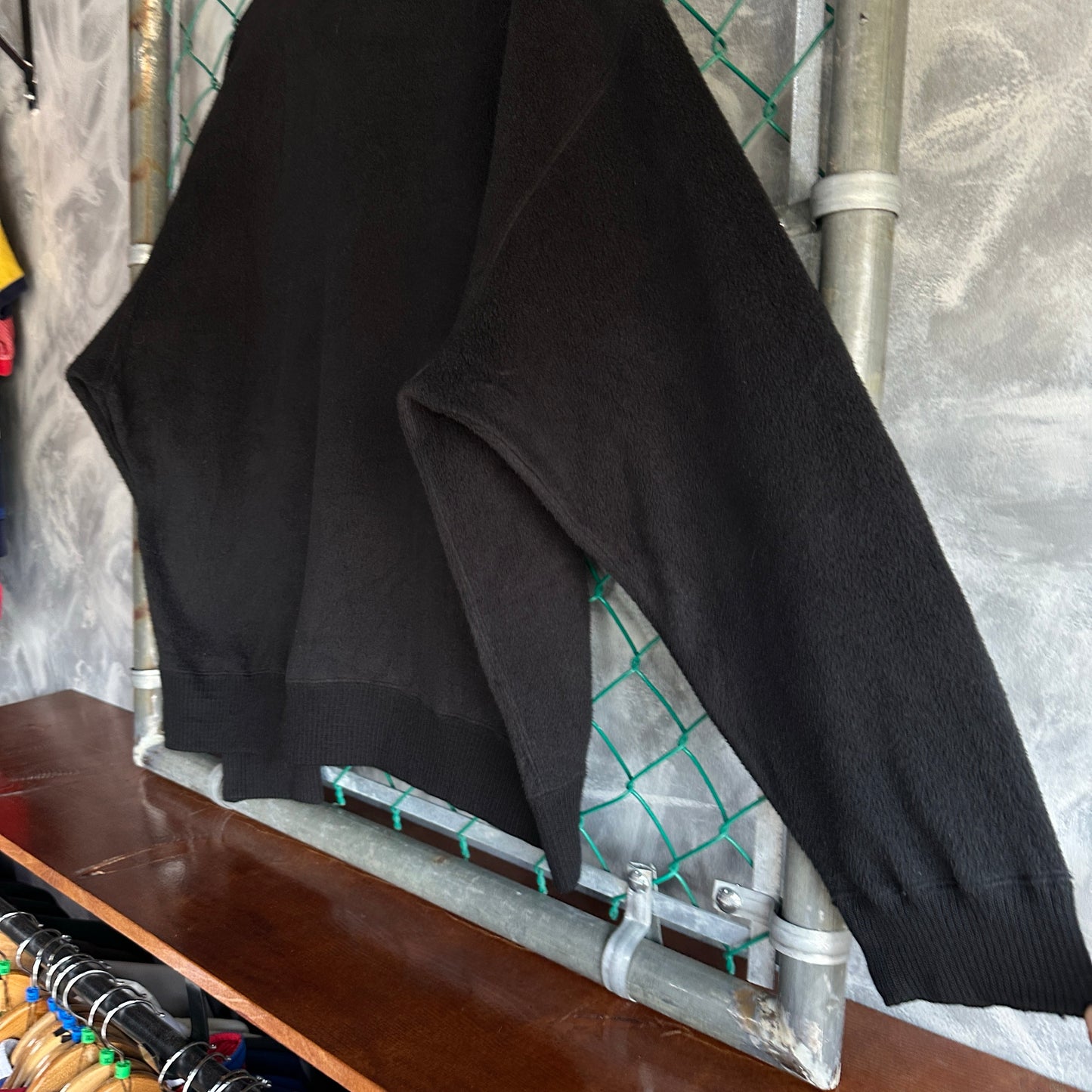Sueter Vintage Polo Ralph Lauren De Hombre Talla L Color Negro Polar Sin Gorro Con Cuello Polo