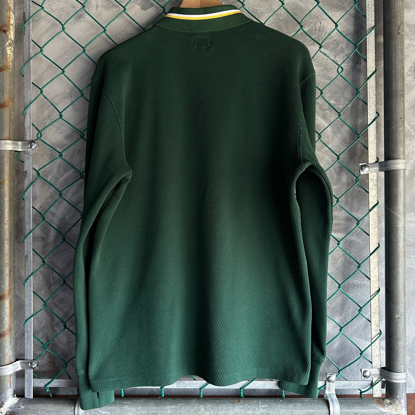 Camisa Polo Noah NYC De Hombre Talla L Color Verde Pique Con Textura Prepy