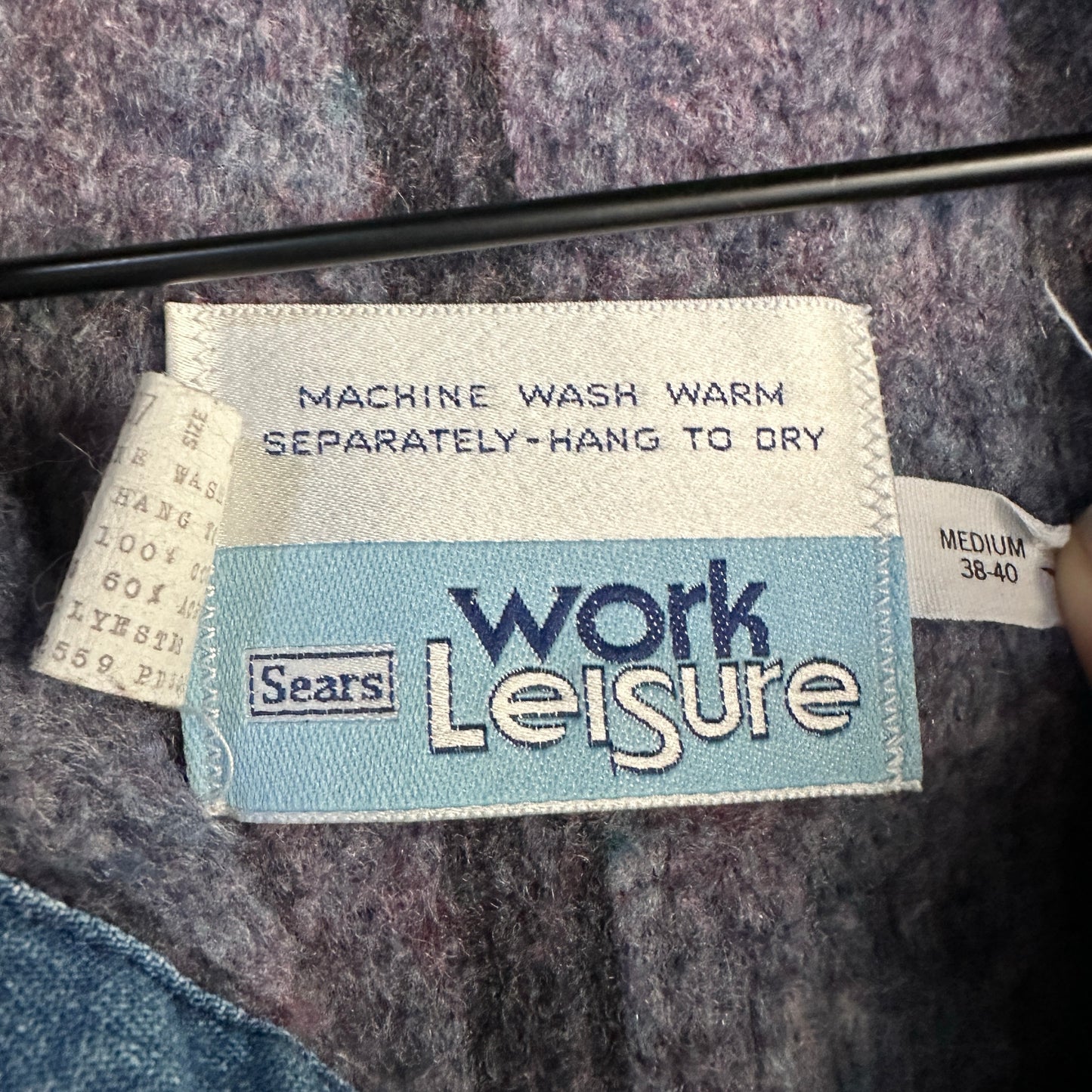 Chamarra Vintage Sears De Hombre Talla M de Color Azul Workwear Tipo Artic 70s Mezclilla