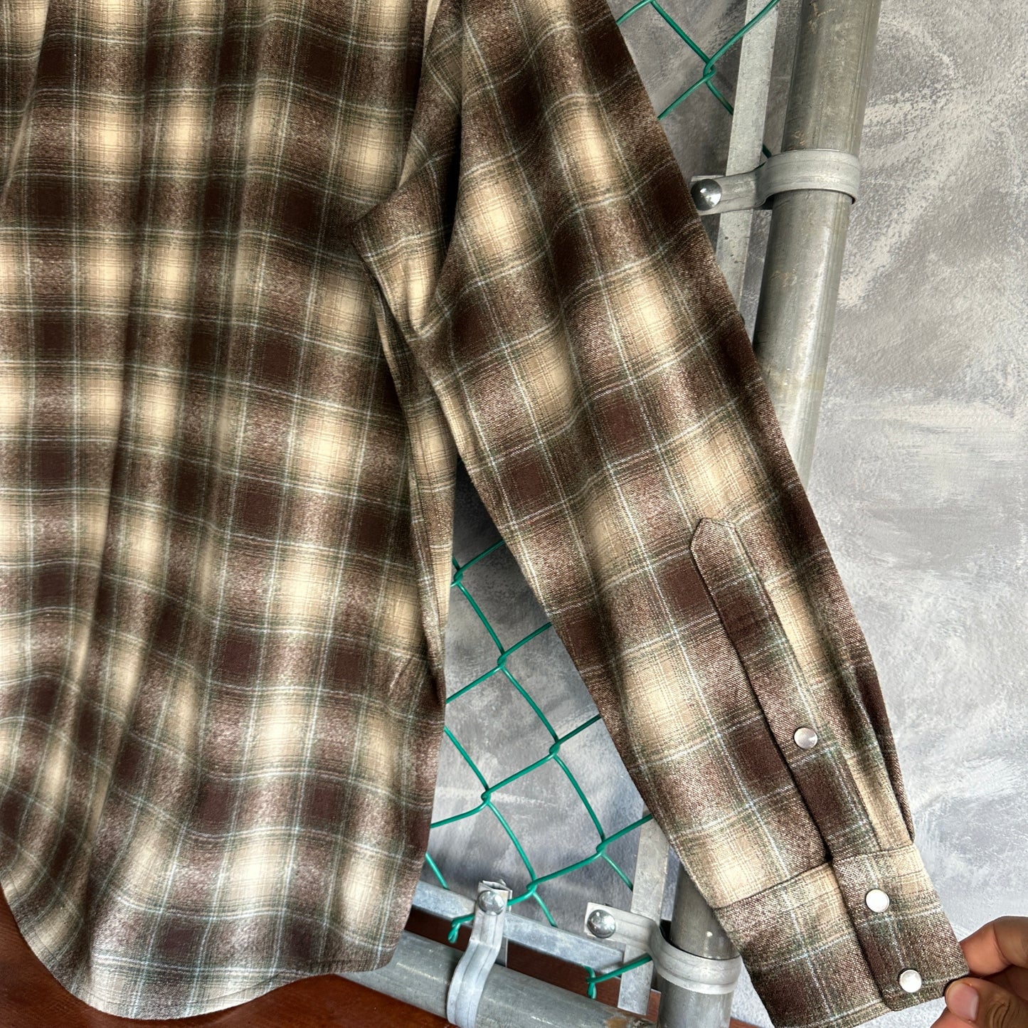 Franela Pendleton De Hombre Talla L Tall Color Cafe Verde Camisa De Botones de Lana OutDoor
