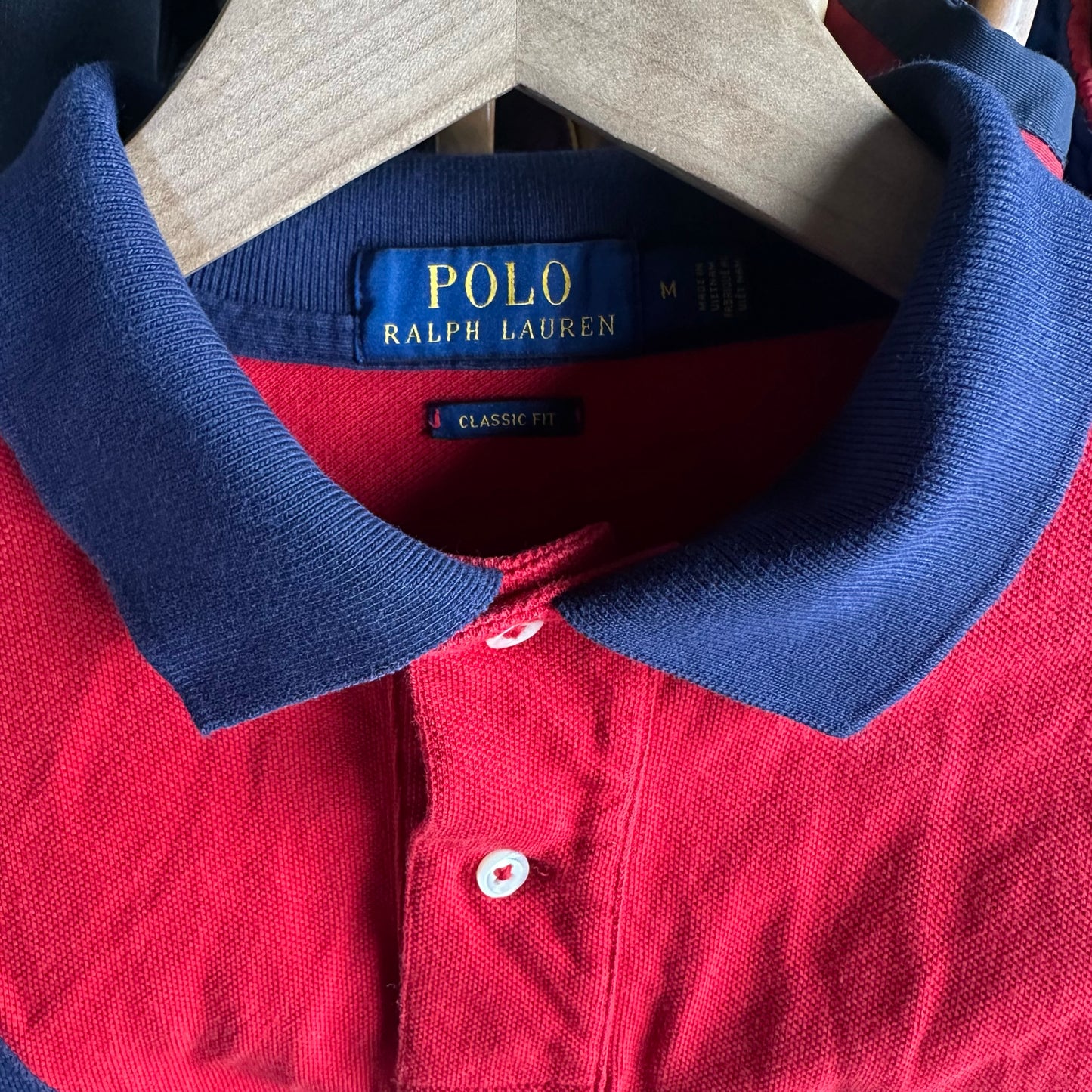 Camisa Polo Ralph Lauren De Hombre Talla M Color Rojo Azul Marino Lo Life Color Block